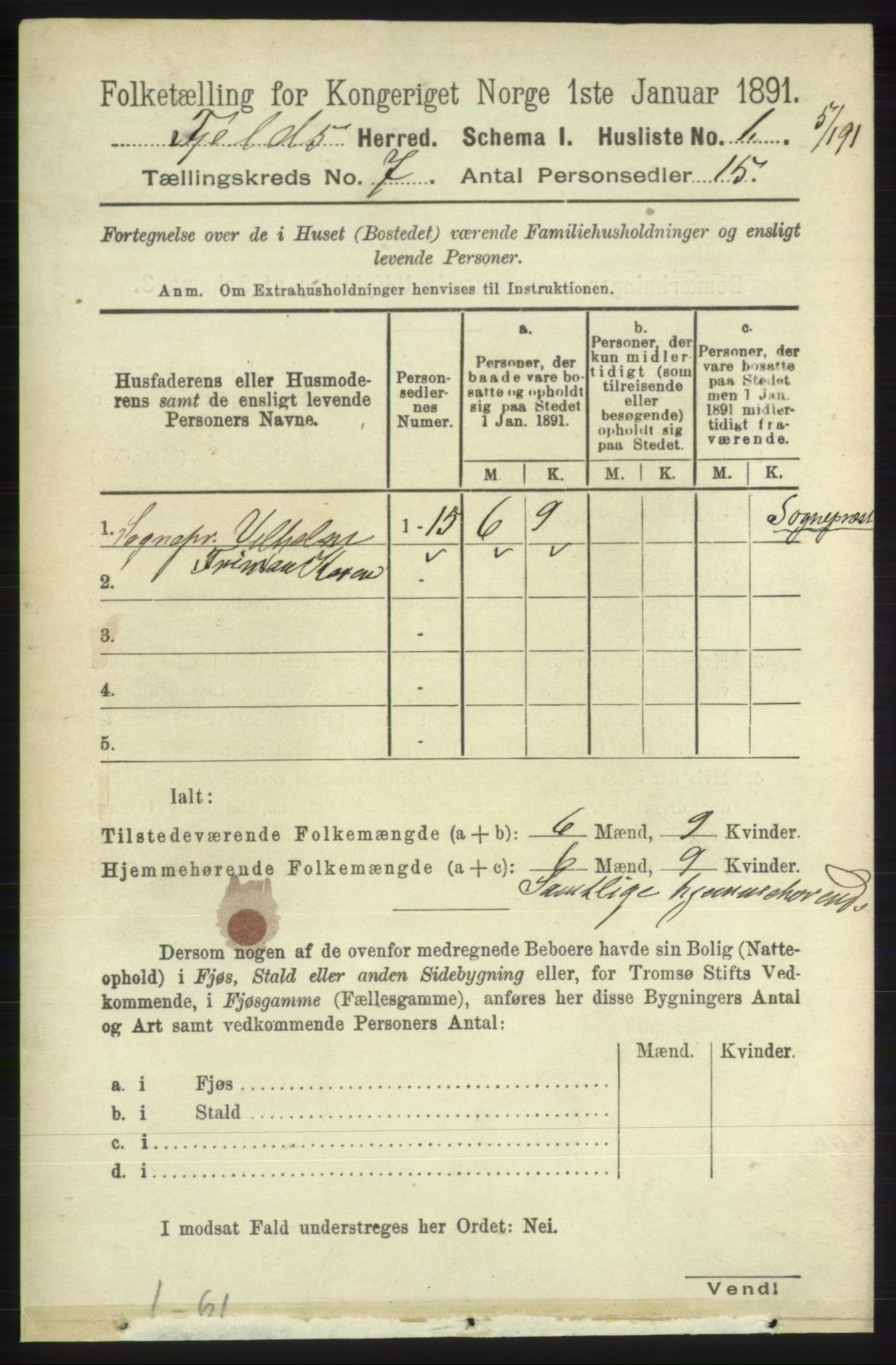 RA, 1891 census for 1246 Fjell, 1891, p. 3347