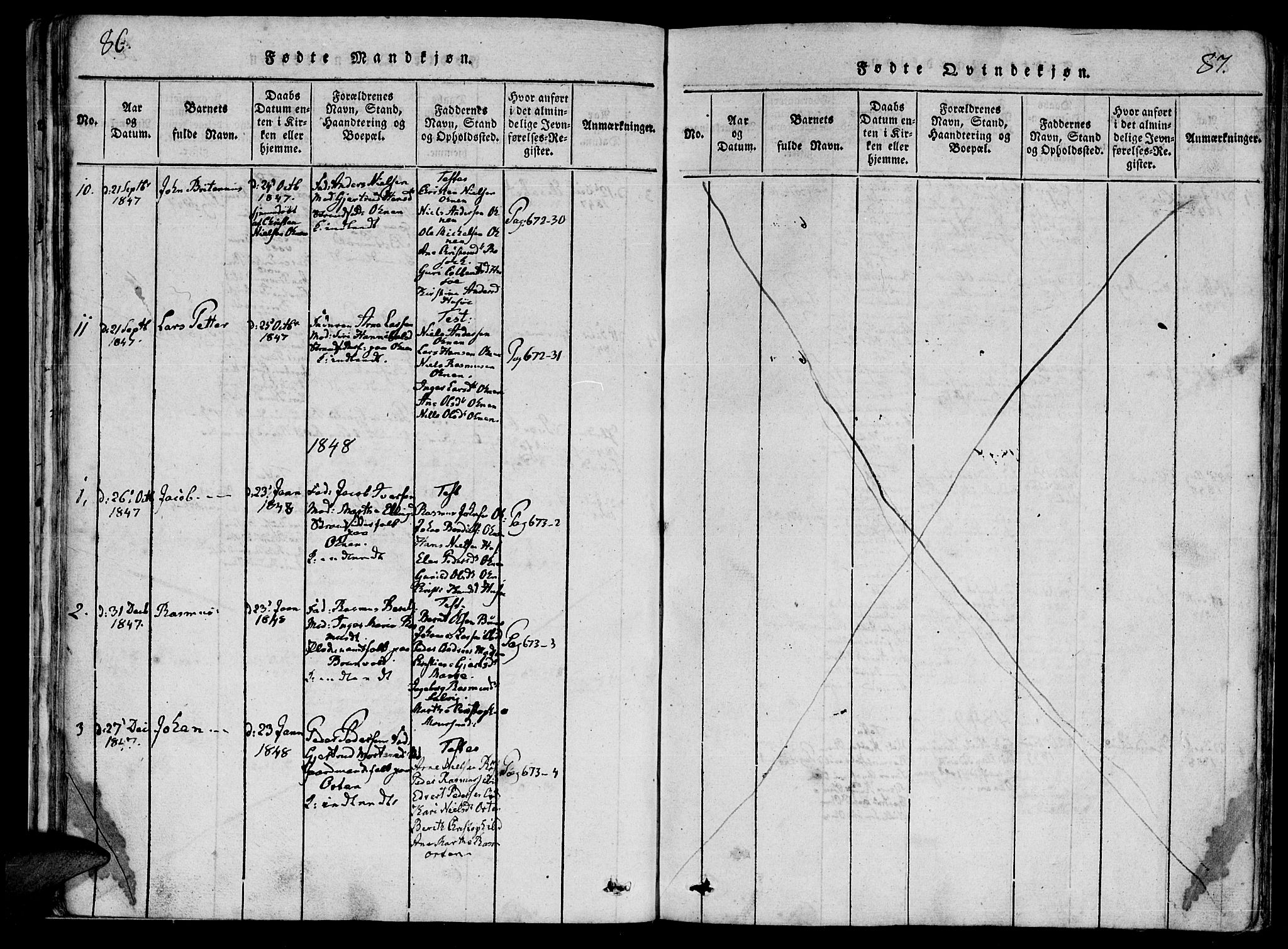Ministerialprotokoller, klokkerbøker og fødselsregistre - Møre og Romsdal, AV/SAT-A-1454/561/L0727: Parish register (official) no. 561A01, 1817-1858, p. 86-87