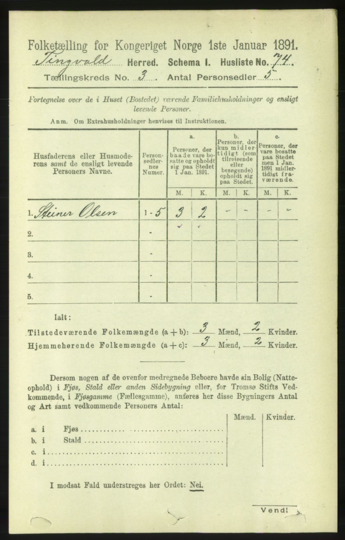 RA, 1891 census for 1560 Tingvoll, 1891, p. 983