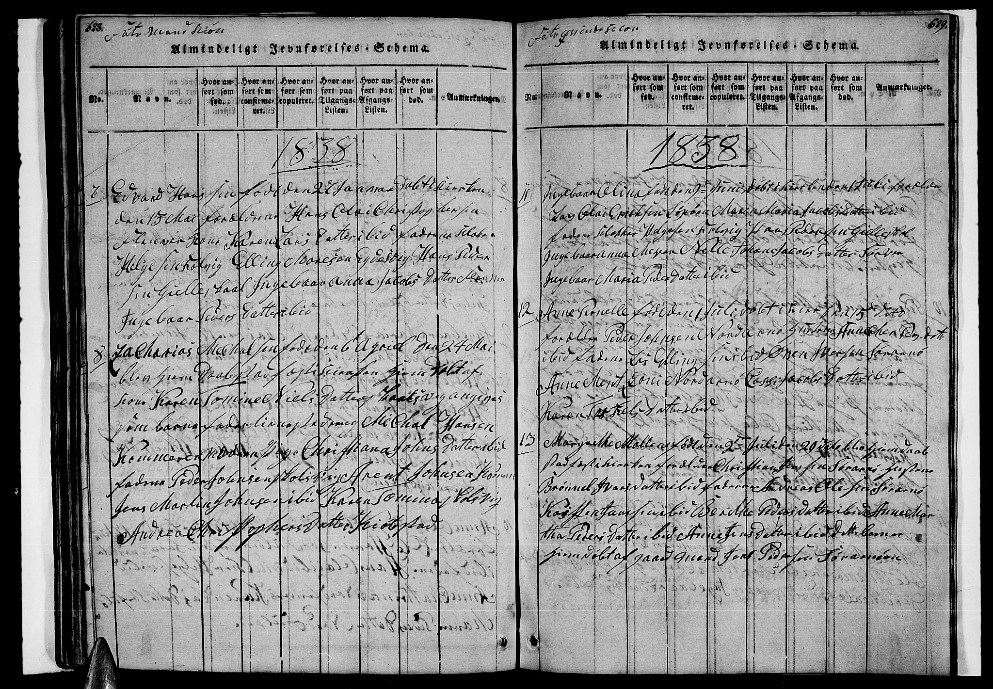 Ministerialprotokoller, klokkerbøker og fødselsregistre - Nordland, AV/SAT-A-1459/805/L0105: Parish register (copy) no. 805C01, 1820-1839, p. 628-629