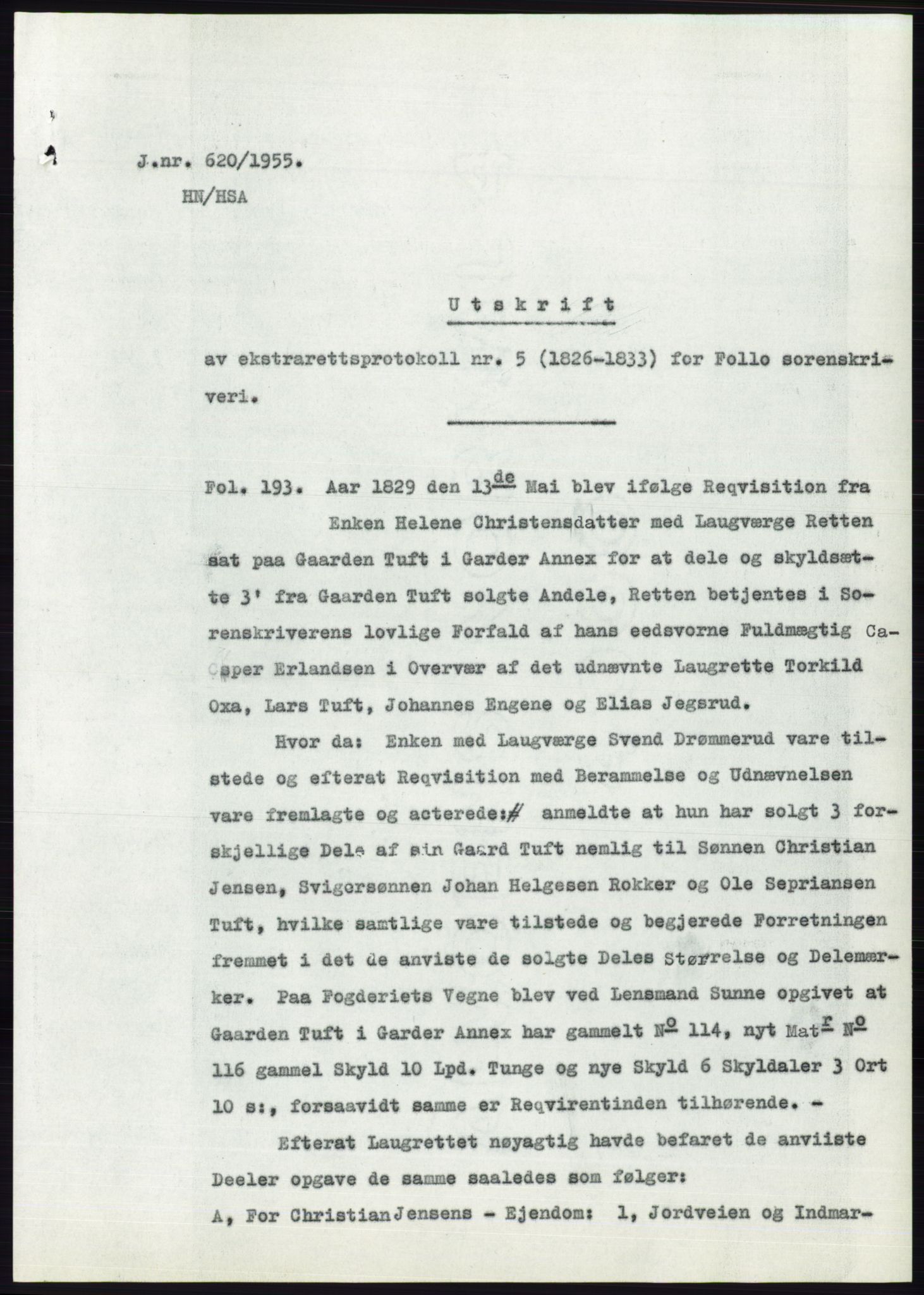 Statsarkivet i Oslo, AV/SAO-A-10621/Z/Zd/L0002: Avskrifter, j.nr 5-691/1955, 1955, p. 425