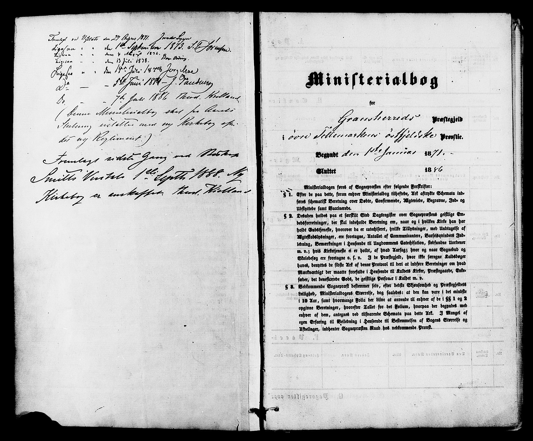 Gransherad kirkebøker, SAKO/A-267/F/Fa/L0004: Parish register (official) no. I 4, 1871-1886