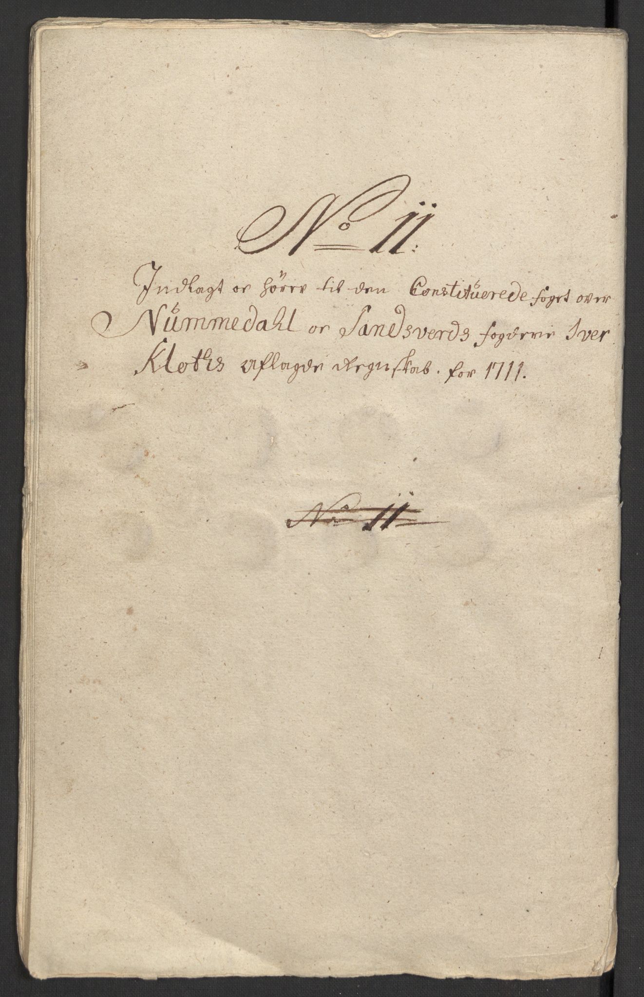 Rentekammeret inntil 1814, Reviderte regnskaper, Fogderegnskap, AV/RA-EA-4092/R24/L1586: Fogderegnskap Numedal og Sandsvær, 1711, p. 275