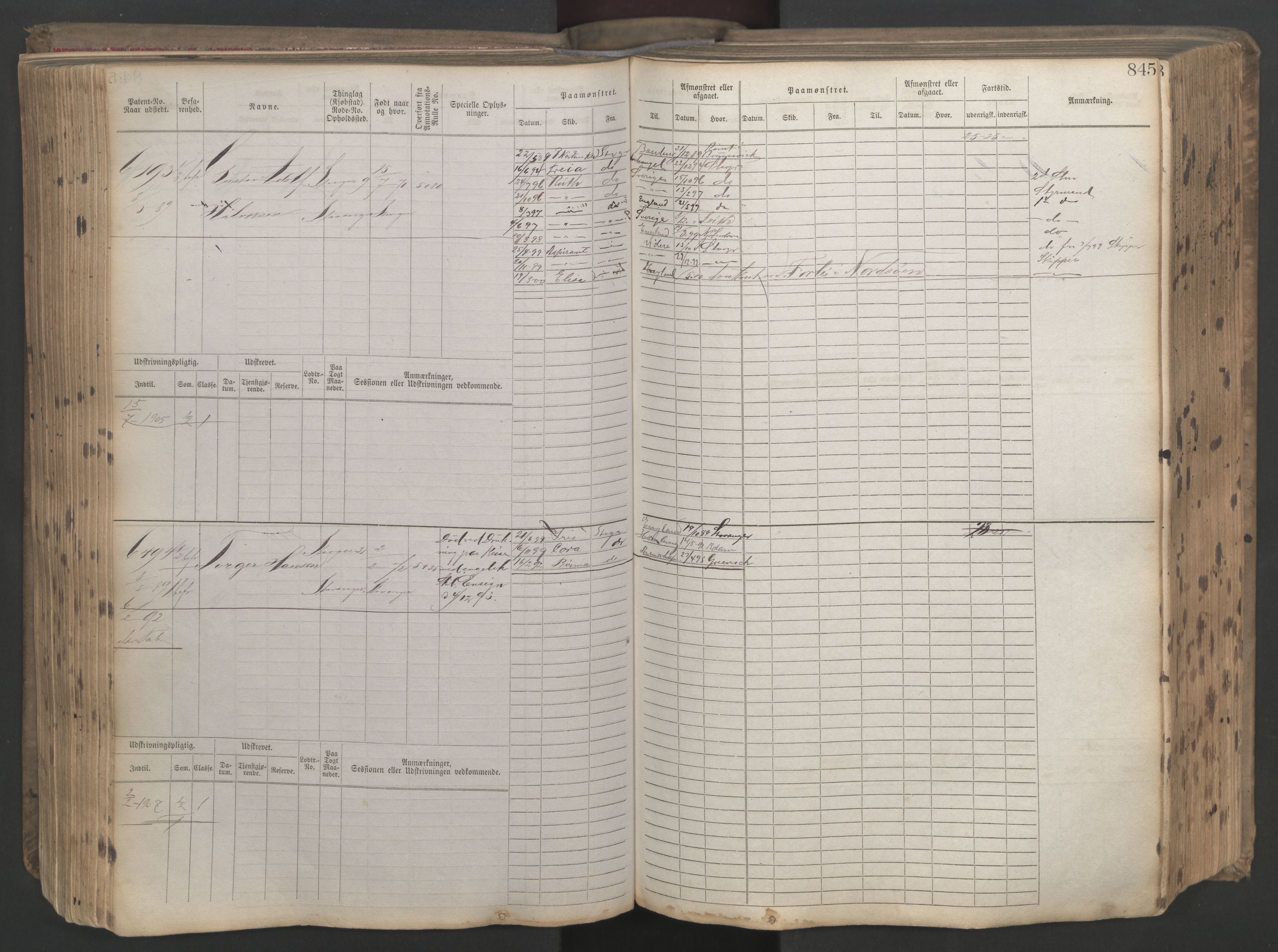 Stavanger sjømannskontor, AV/SAST-A-102006/F/Fb/Fbb/L0021: Sjøfartshovedrulle patnentnr. 6005-7204 (dublett), 1887, p. 249