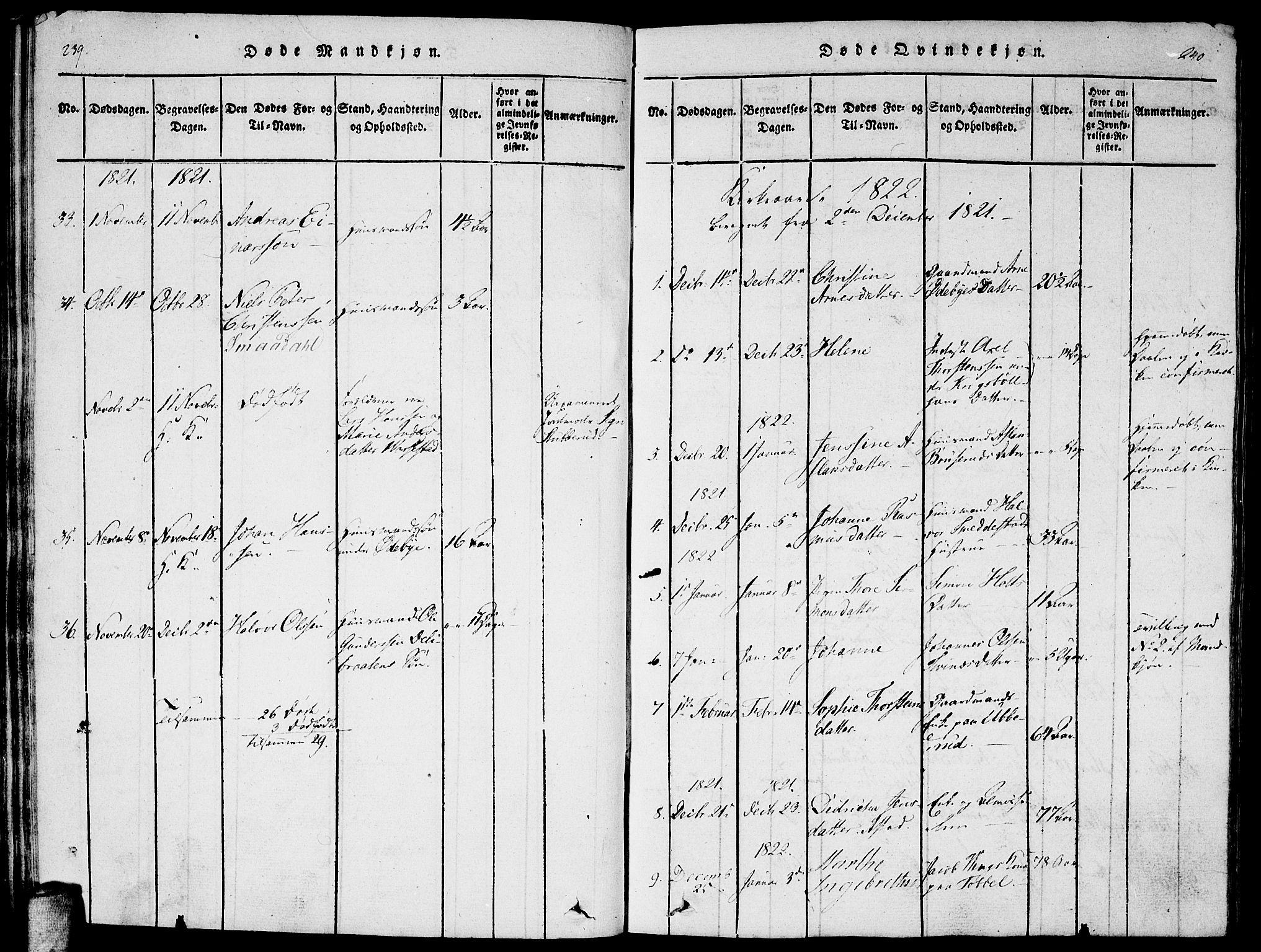 Enebakk prestekontor Kirkebøker, AV/SAO-A-10171c/F/Fa/L0005: Parish register (official) no. I 5, 1790-1825, p. 239-240