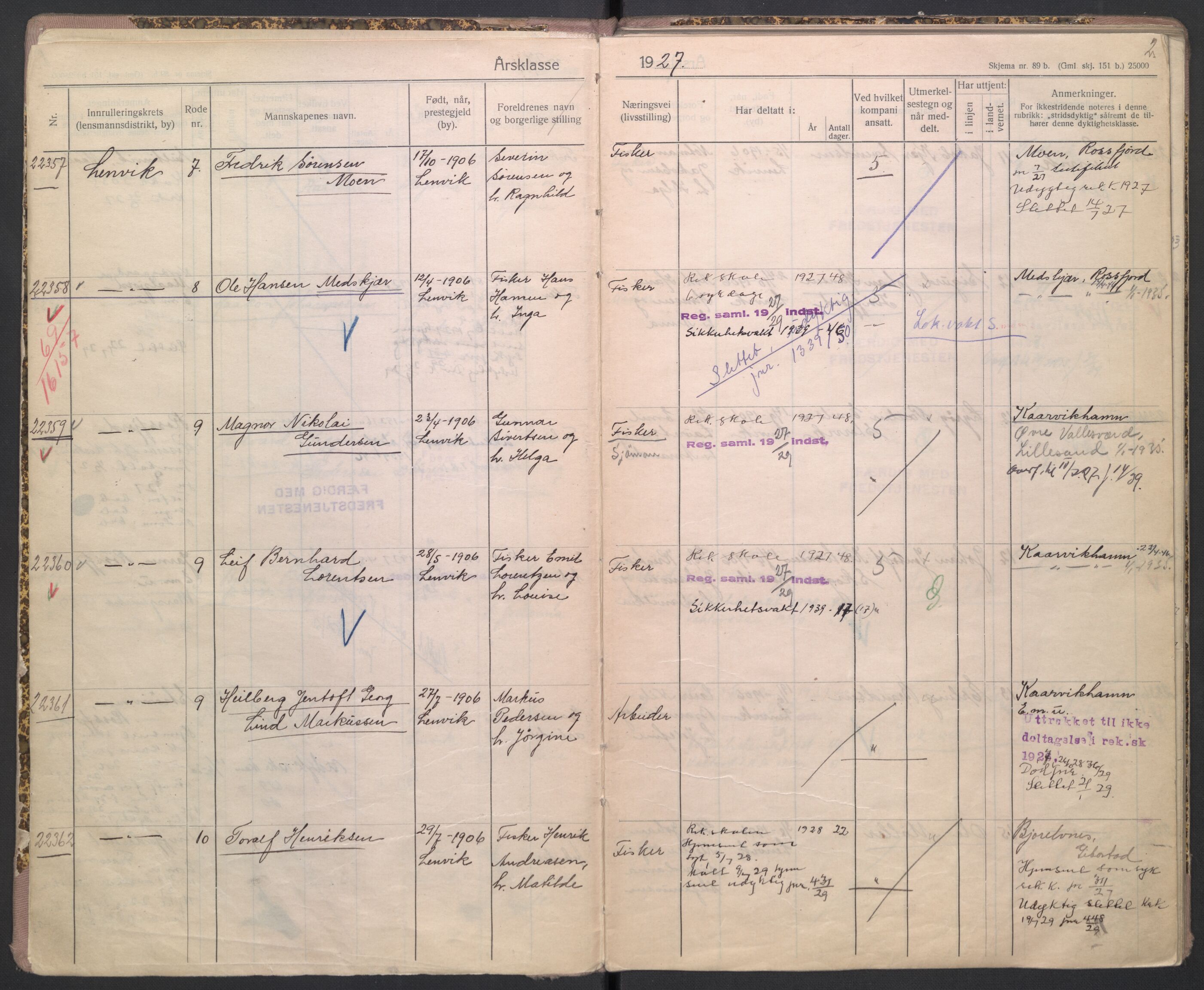 Forsvaret, Troms infanteriregiment nr. 16, AV/RA-RAFA-3146/P/Pa/L0004/0004: Ruller / Rulle for Bardu bataljons menige mannskaper, årsklasse 1927, 1927, p. 2