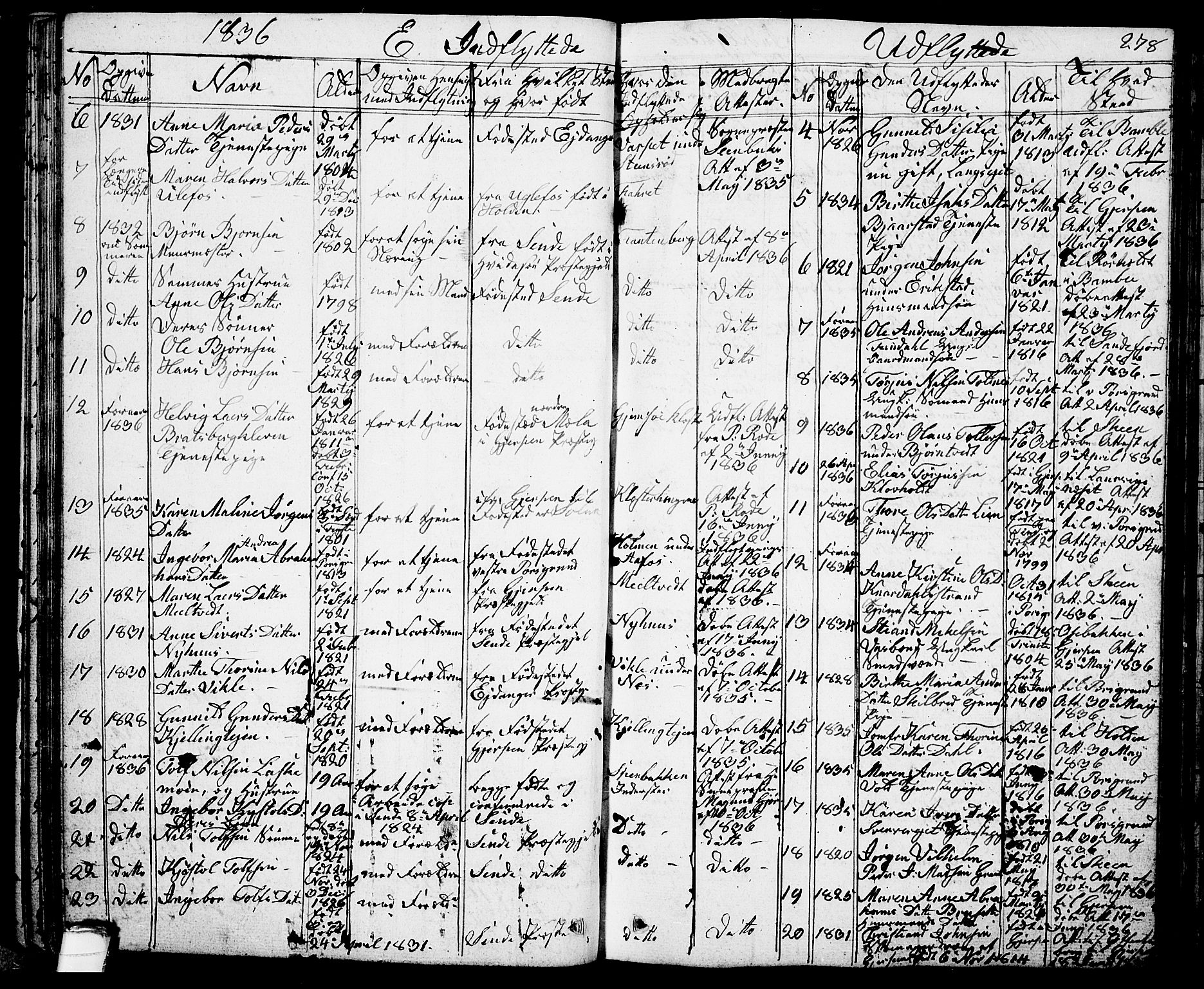 Solum kirkebøker, AV/SAKO-A-306/G/Ga/L0002: Parish register (copy) no. I 2, 1834-1848, p. 278