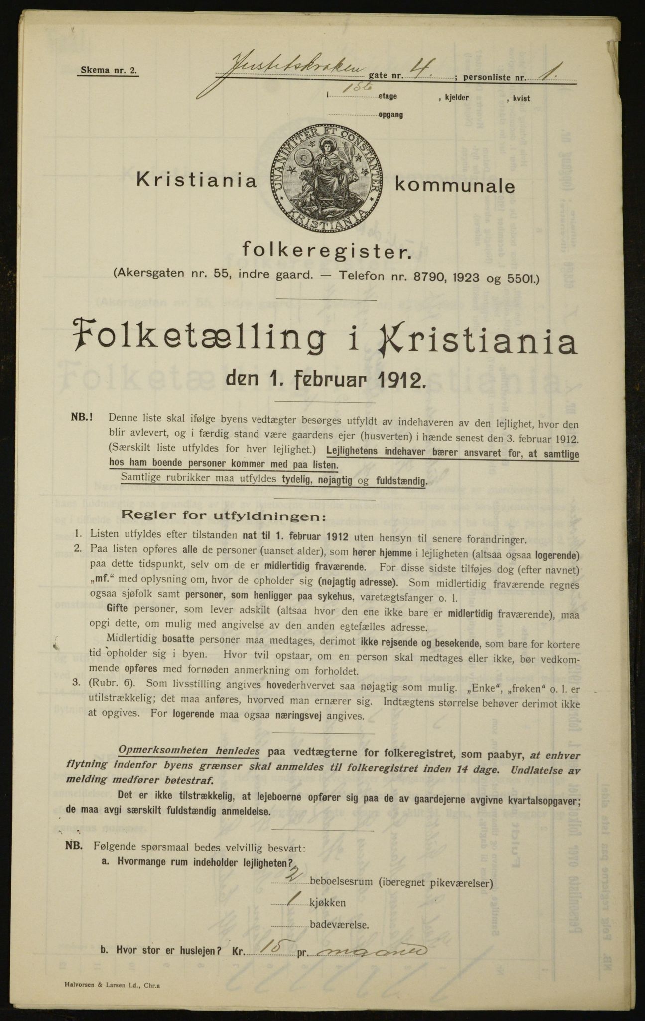 OBA, Municipal Census 1912 for Kristiania, 1912, p. 47990