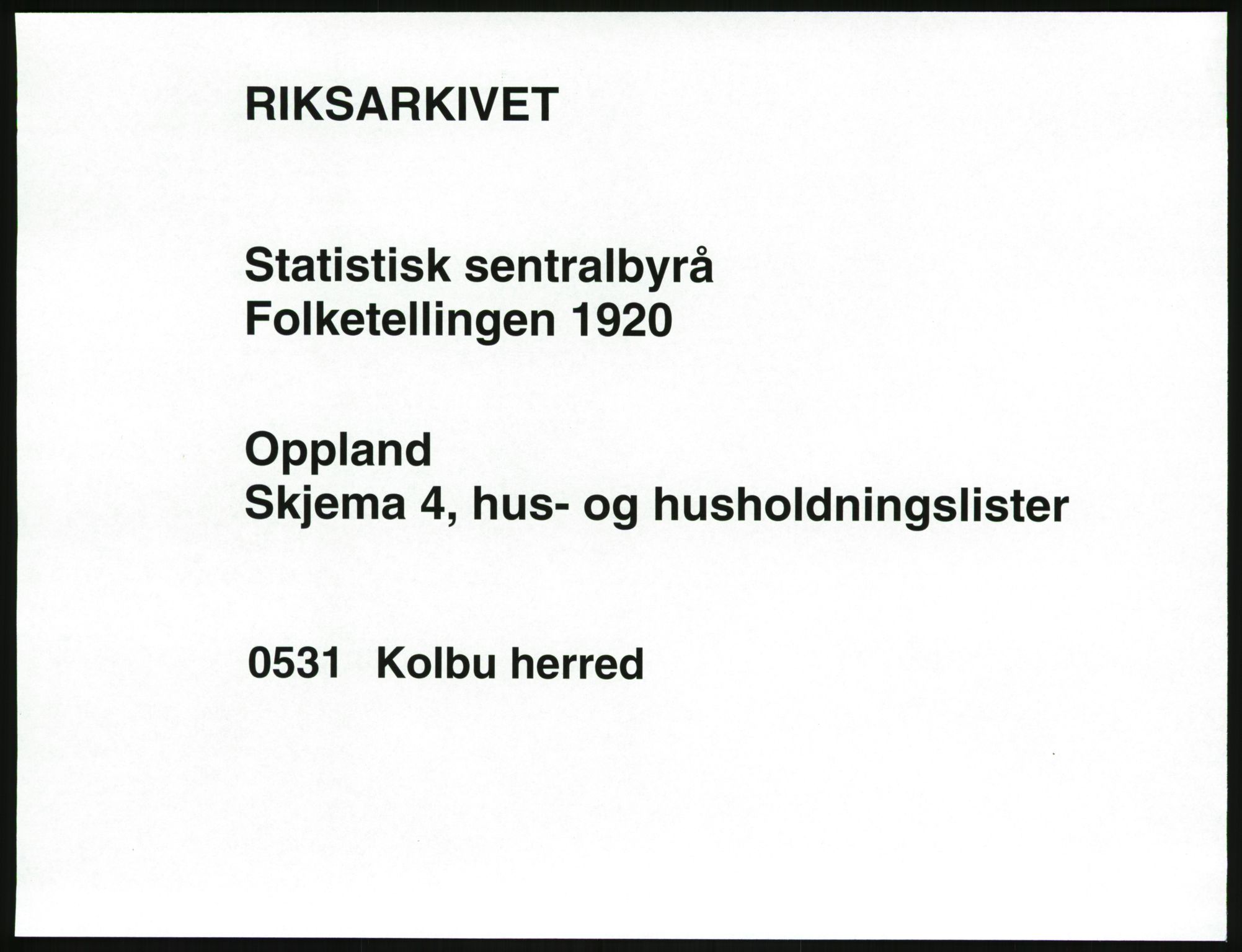 SAH, 1920 census for Kolbu, 1920, p. 30