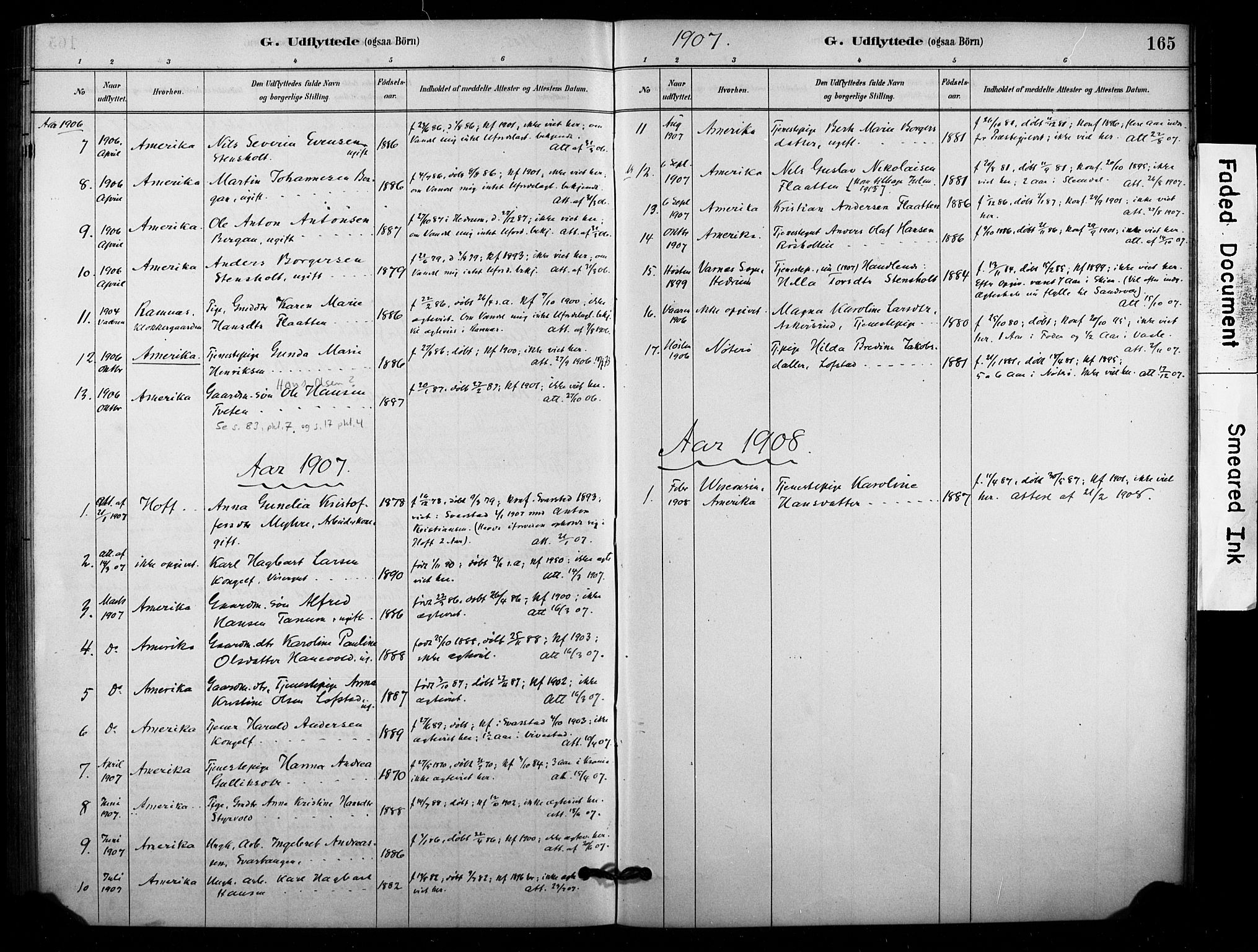 Lardal kirkebøker, AV/SAKO-A-350/F/Fd/L0001: Parish register (official) no. IV 1, 1881-1907, p. 165