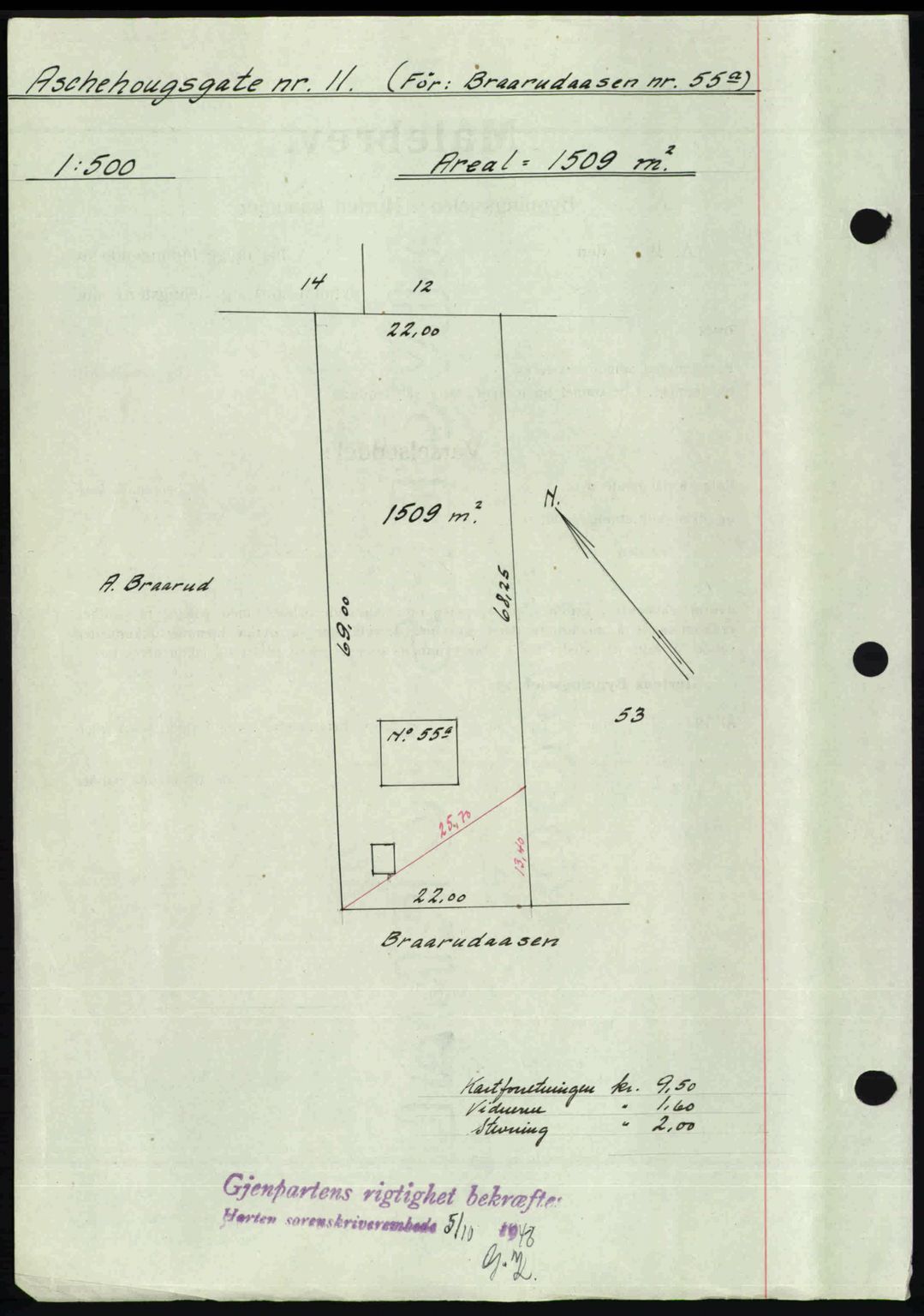 Horten sorenskriveri, AV/SAKO-A-133/G/Ga/Gaa/L0011: Mortgage book no. A-11, 1948-1948, Diary no: : 1350/1948