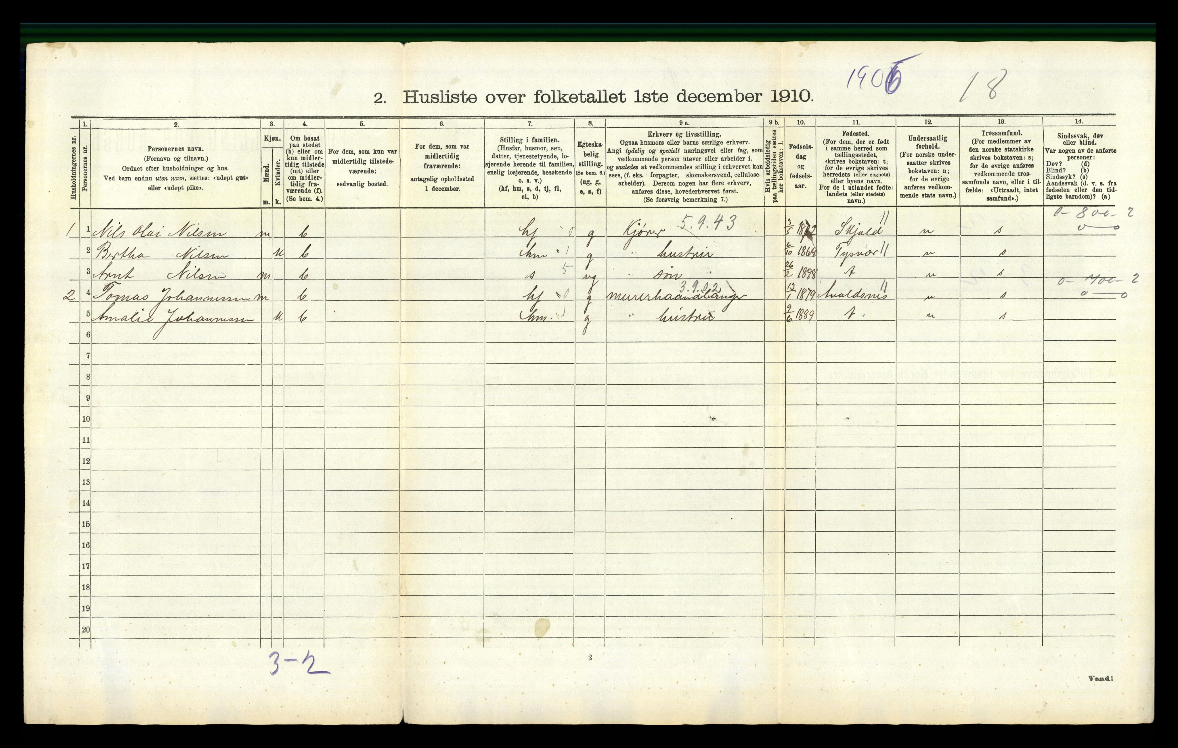 RA, 1910 census for Skåre, 1910, p. 963