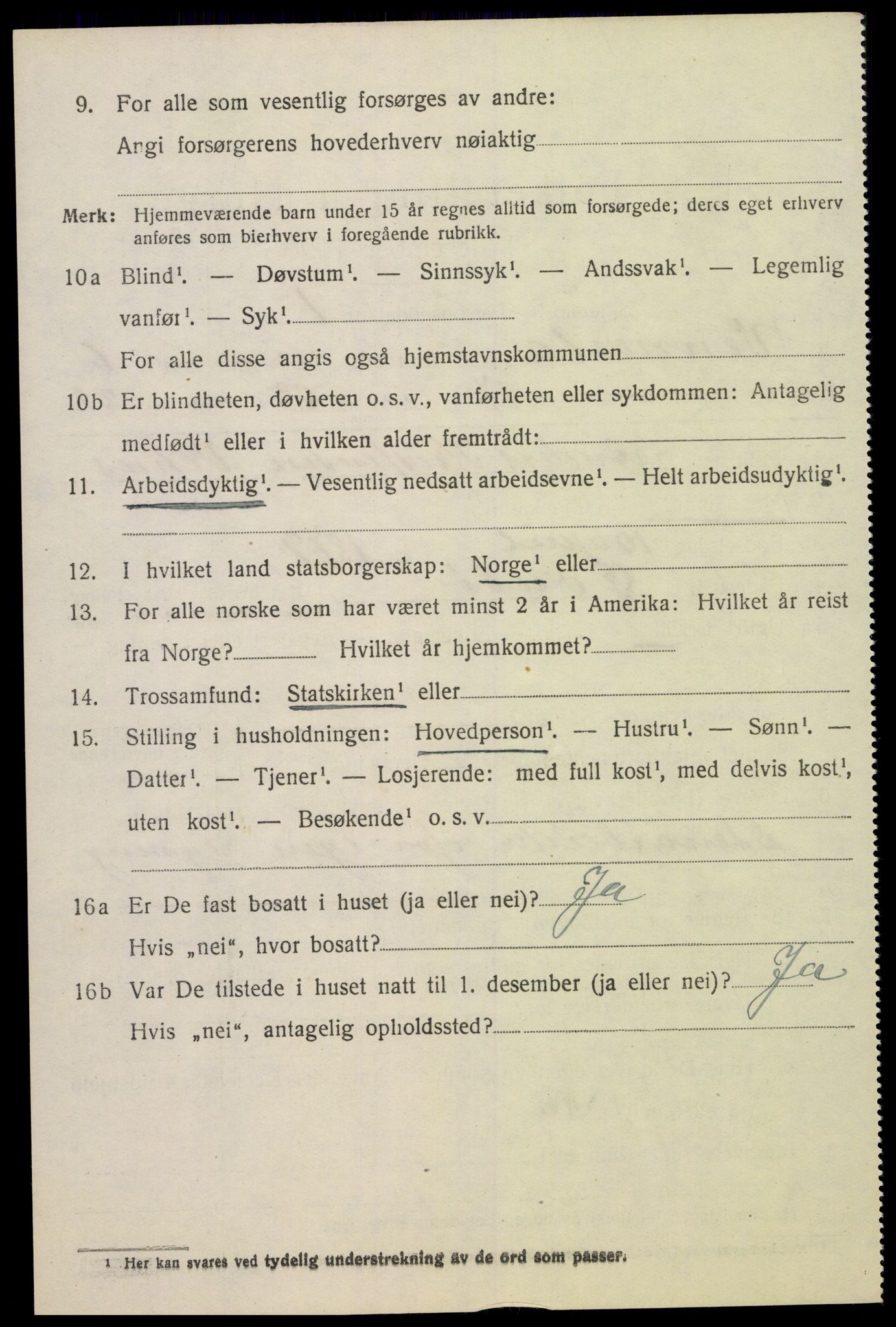 SAK, 1920 census for Vennesla, 1920, p. 4505