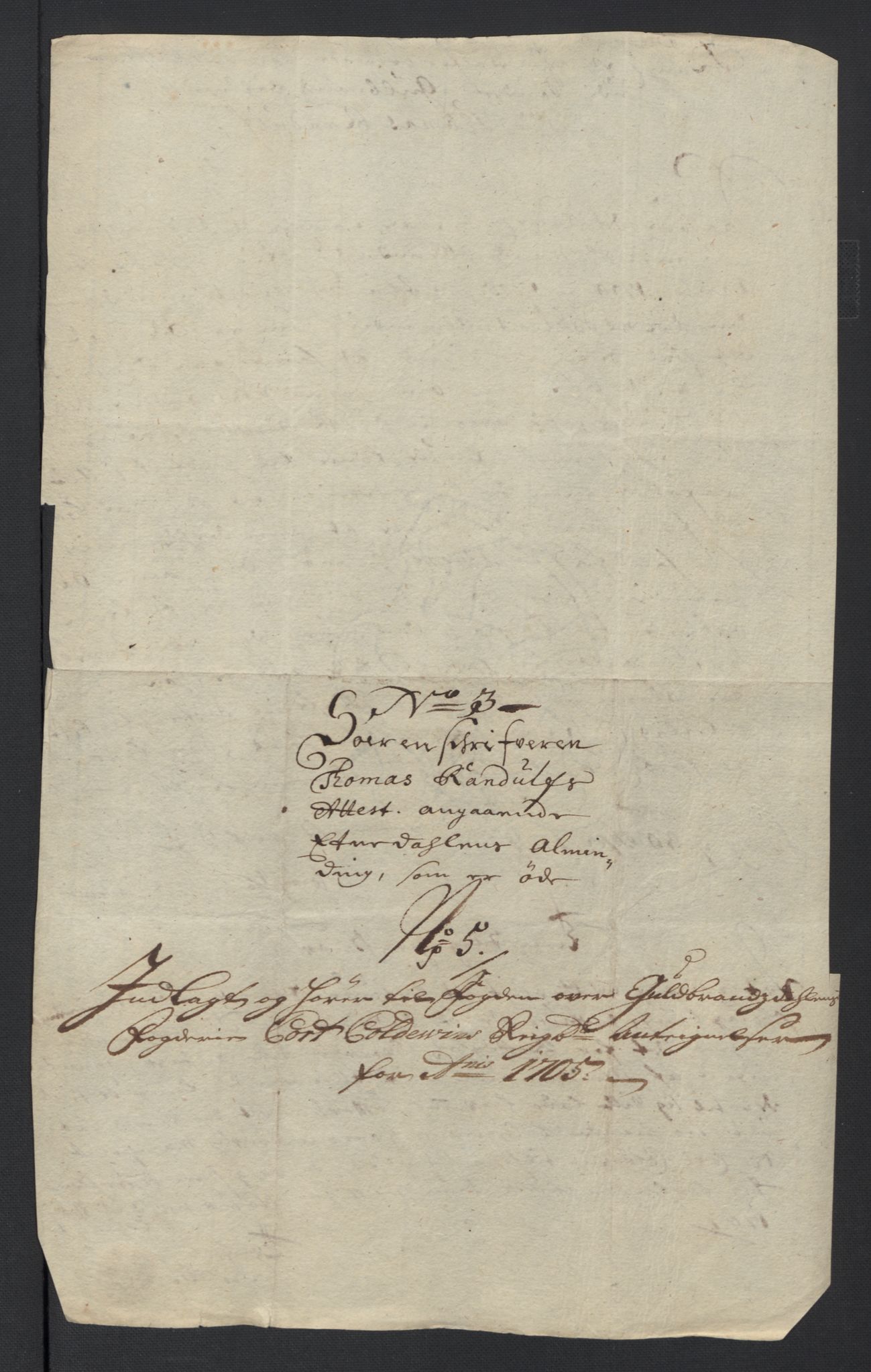 Rentekammeret inntil 1814, Reviderte regnskaper, Fogderegnskap, AV/RA-EA-4092/R17/L1178: Fogderegnskap Gudbrandsdal, 1705-1707, p. 141