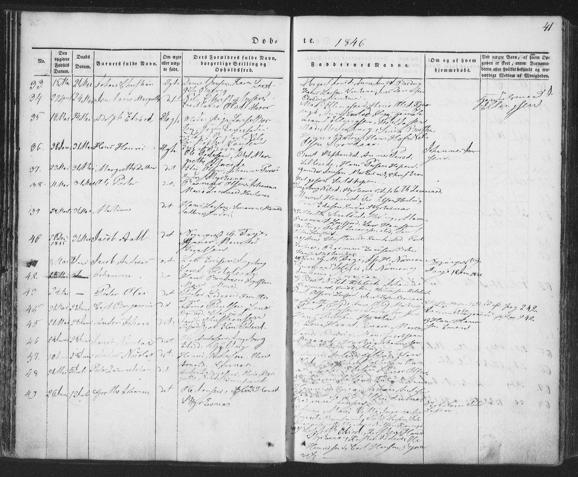 Ministerialprotokoller, klokkerbøker og fødselsregistre - Nordland, SAT/A-1459/853/L0769: Parish register (official) no. 853A08, 1836-1856, p. 41