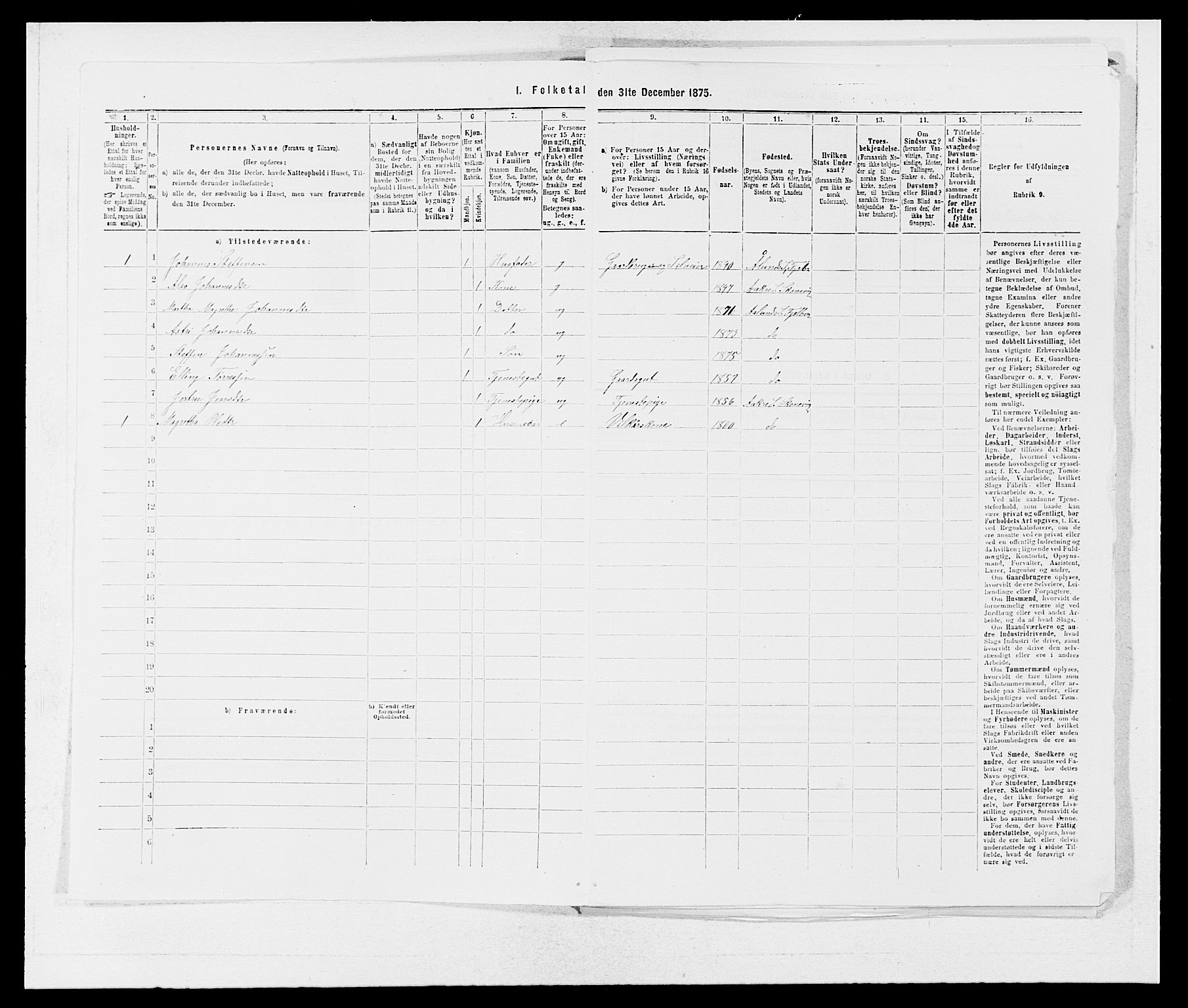 SAB, 1875 census for 1213P Fjelberg, 1875, p. 362