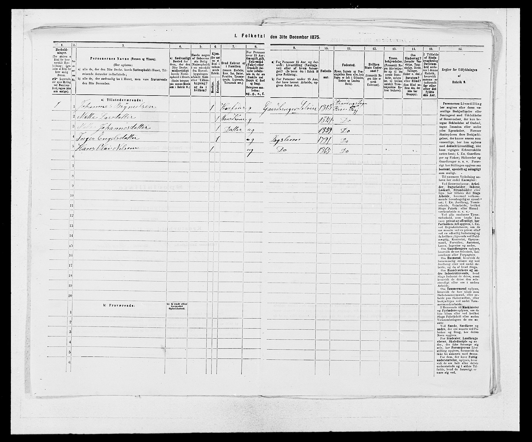 SAB, 1875 census for 1241P Fusa, 1875, p. 593