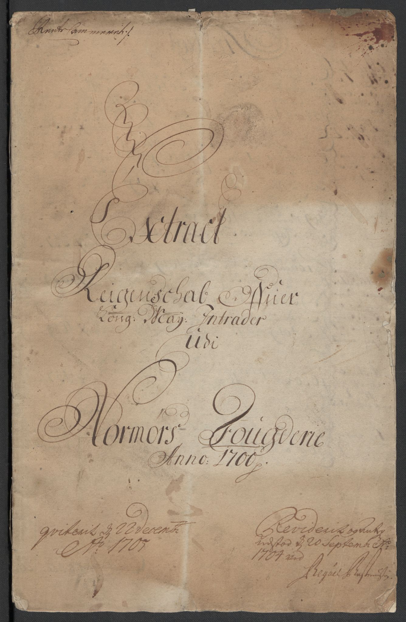 Rentekammeret inntil 1814, Reviderte regnskaper, Fogderegnskap, RA/EA-4092/R56/L3739: Fogderegnskap Nordmøre, 1700-1702, p. 3