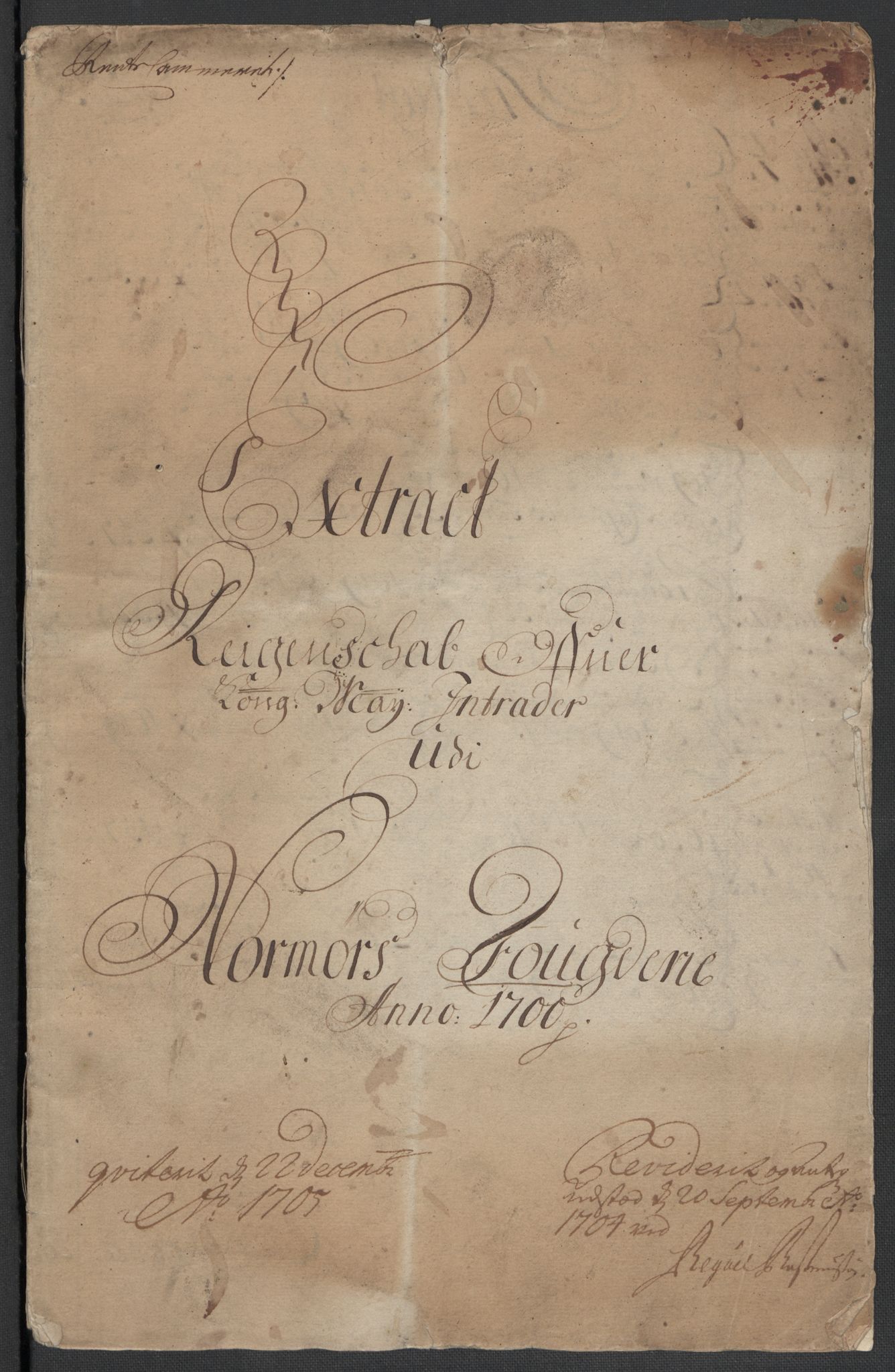 Rentekammeret inntil 1814, Reviderte regnskaper, Fogderegnskap, AV/RA-EA-4092/R56/L3739: Fogderegnskap Nordmøre, 1700-1702, p. 3