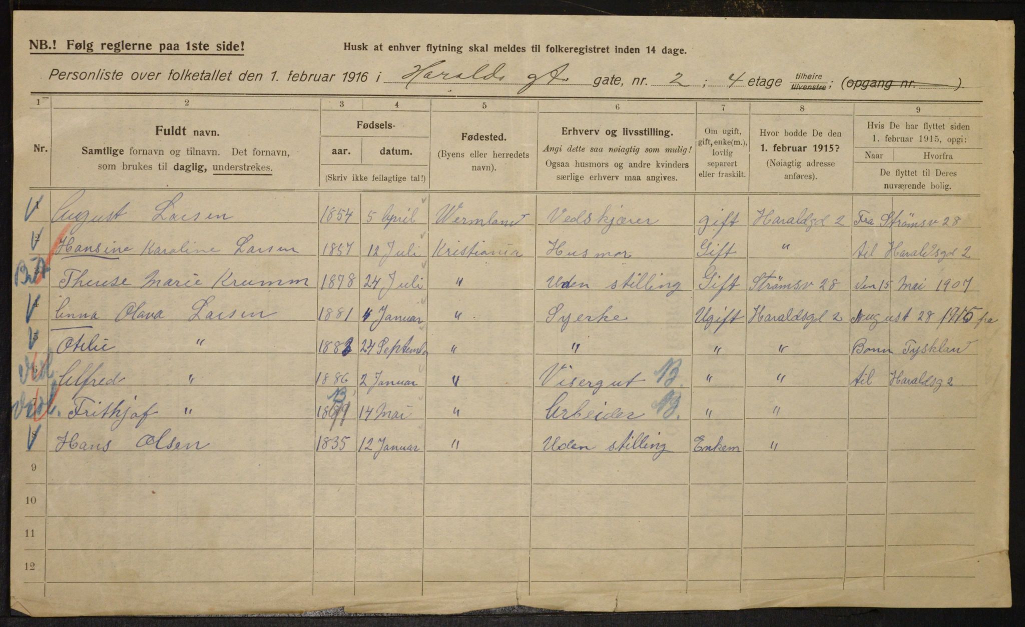 OBA, Municipal Census 1916 for Kristiania, 1916, p. 35629