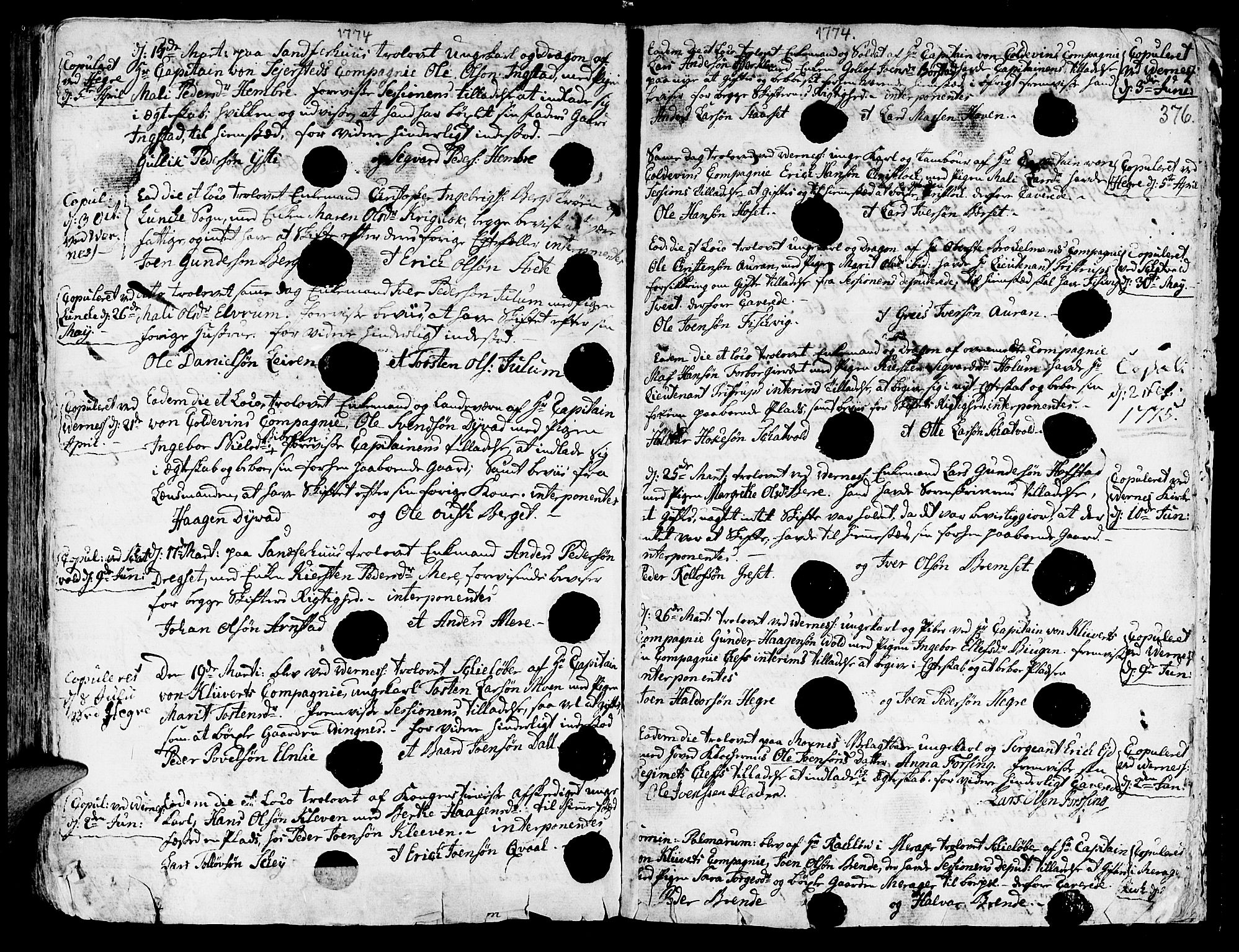 Ministerialprotokoller, klokkerbøker og fødselsregistre - Nord-Trøndelag, SAT/A-1458/709/L0057: Parish register (official) no. 709A05, 1755-1780, p. 376