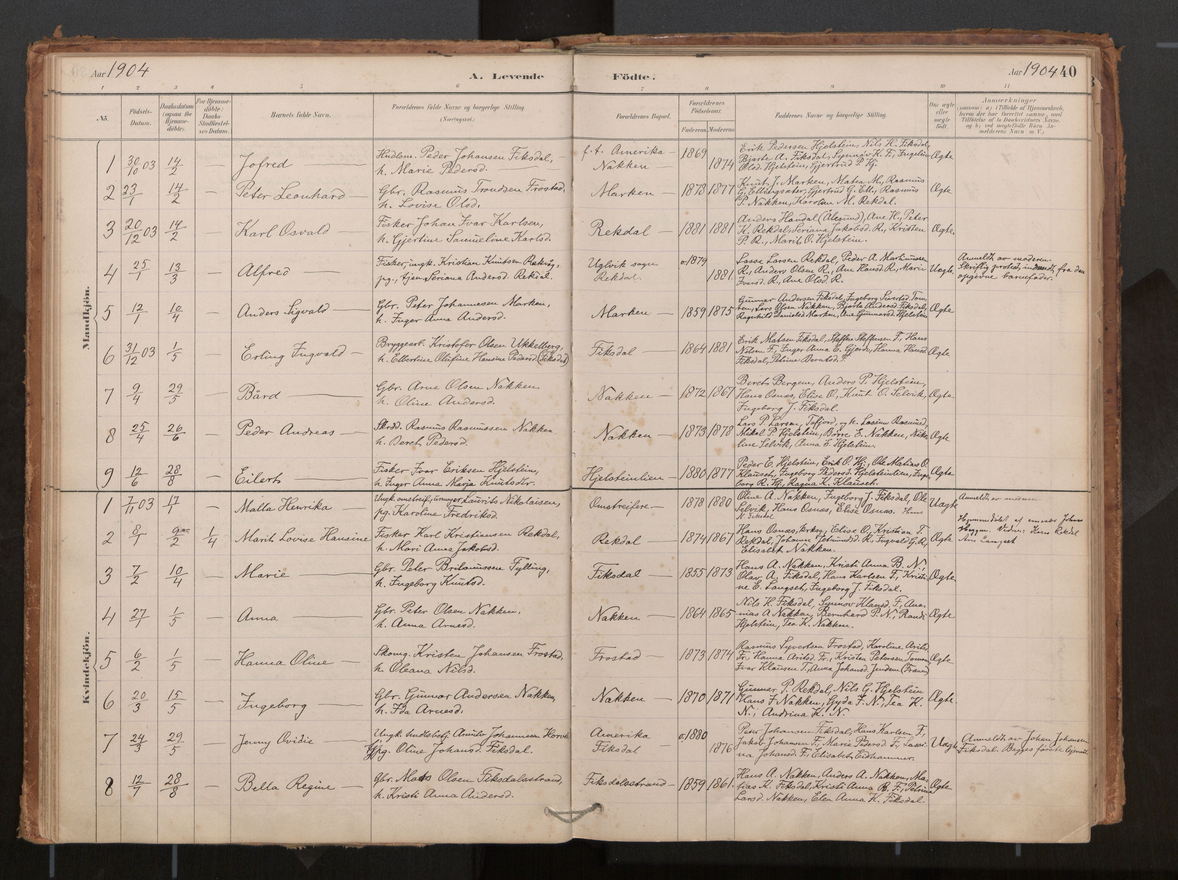 Ministerialprotokoller, klokkerbøker og fødselsregistre - Møre og Romsdal, AV/SAT-A-1454/540/L0540a: Parish register (official) no. 540A02, 1884-1908, p. 40