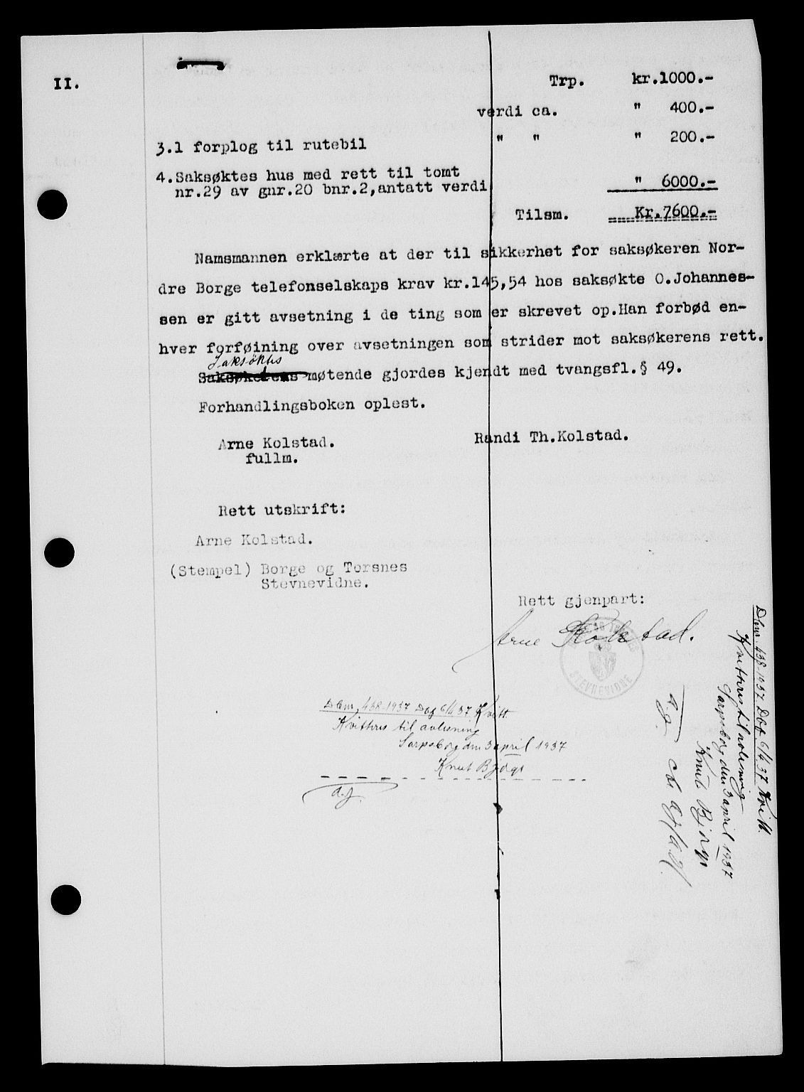 Tune sorenskriveri, SAO/A-10470/G/Gb/Gbb/L0004: Mortgage book no. II 20-24, 1933-1935, Deed date: 16.08.1935