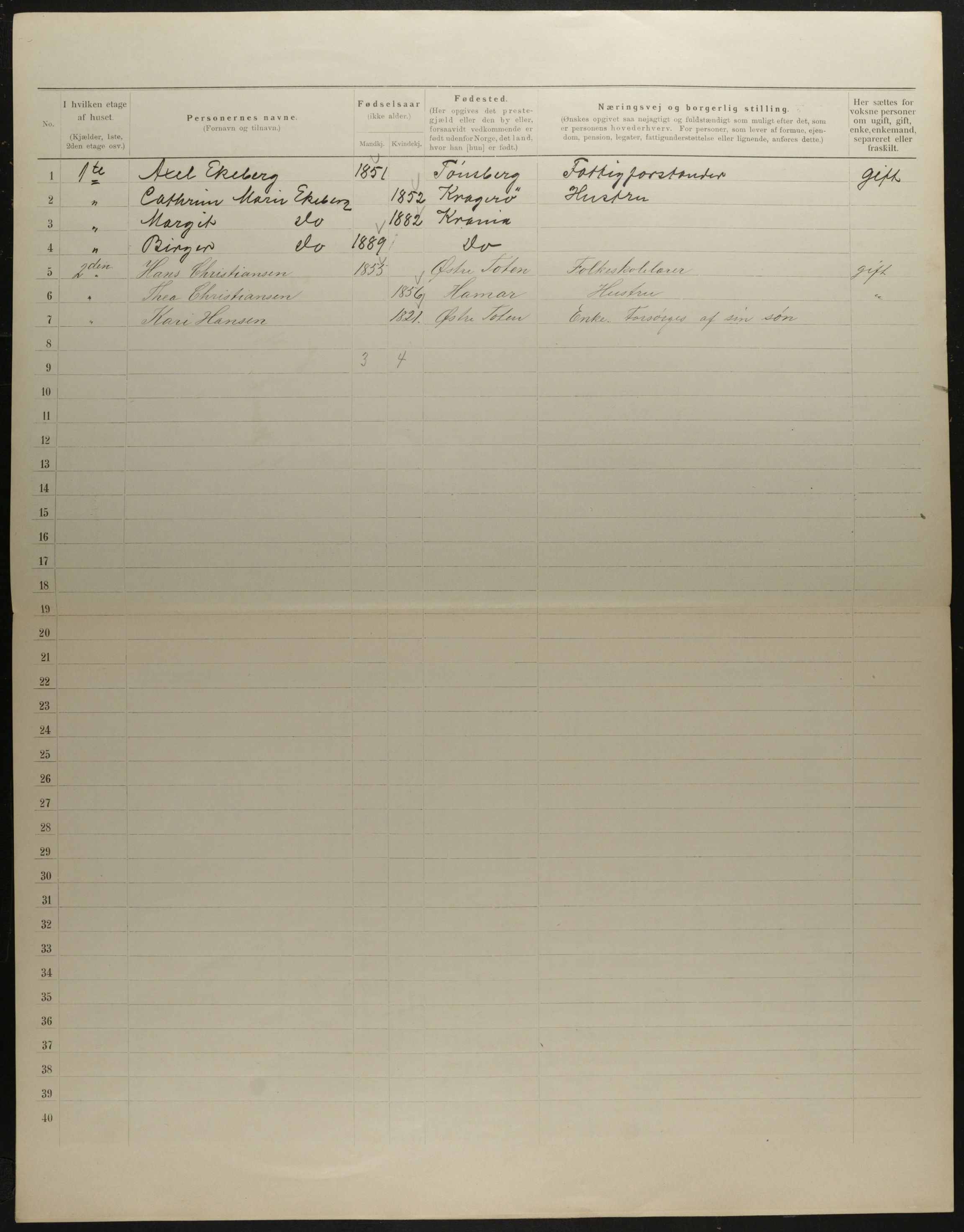 OBA, Municipal Census 1901 for Kristiania, 1901, p. 7966