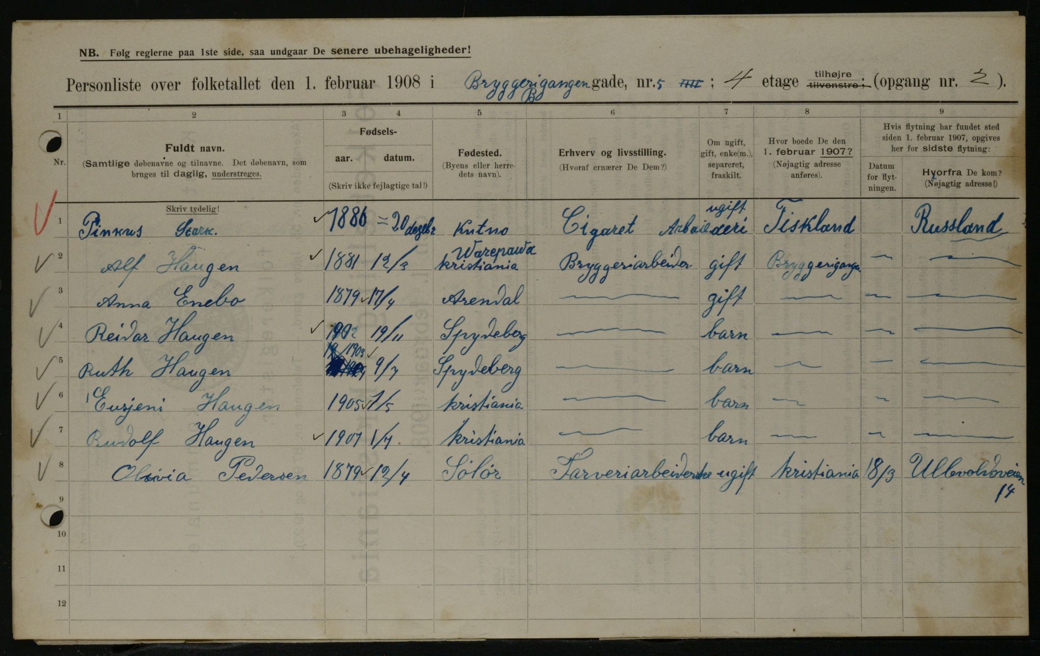 OBA, Municipal Census 1908 for Kristiania, 1908, p. 9755