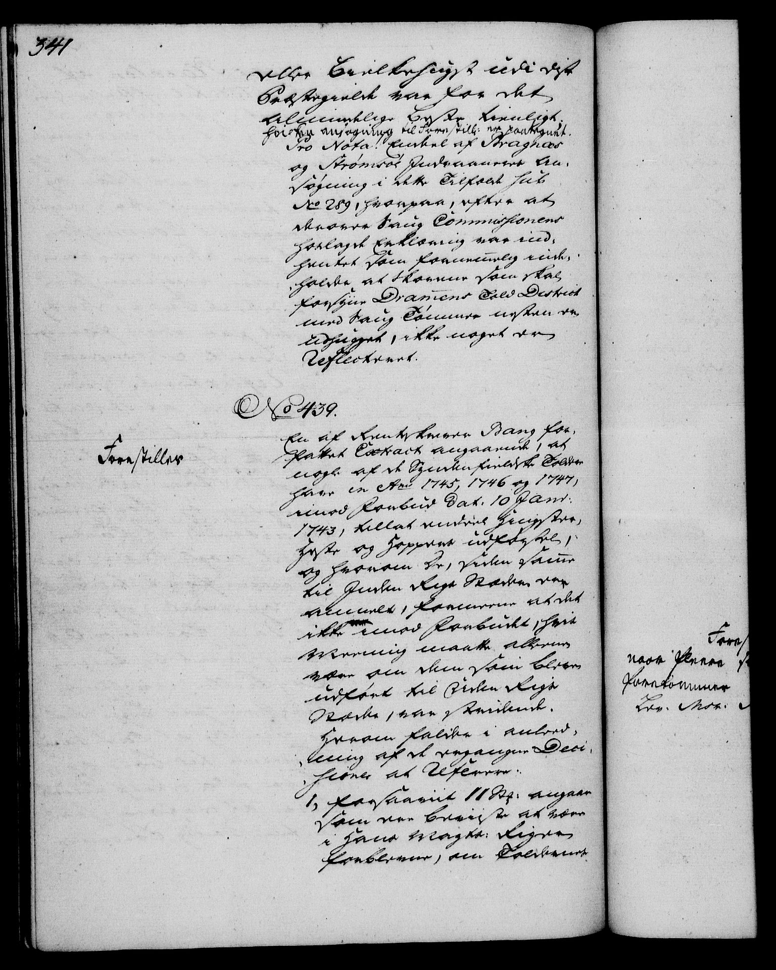 Rentekammeret, Kammerkanselliet, AV/RA-EA-3111/G/Gh/Gha/L0029: Norsk ekstraktmemorialprotokoll (merket RK 53.74), 1748-1749, p. 341
