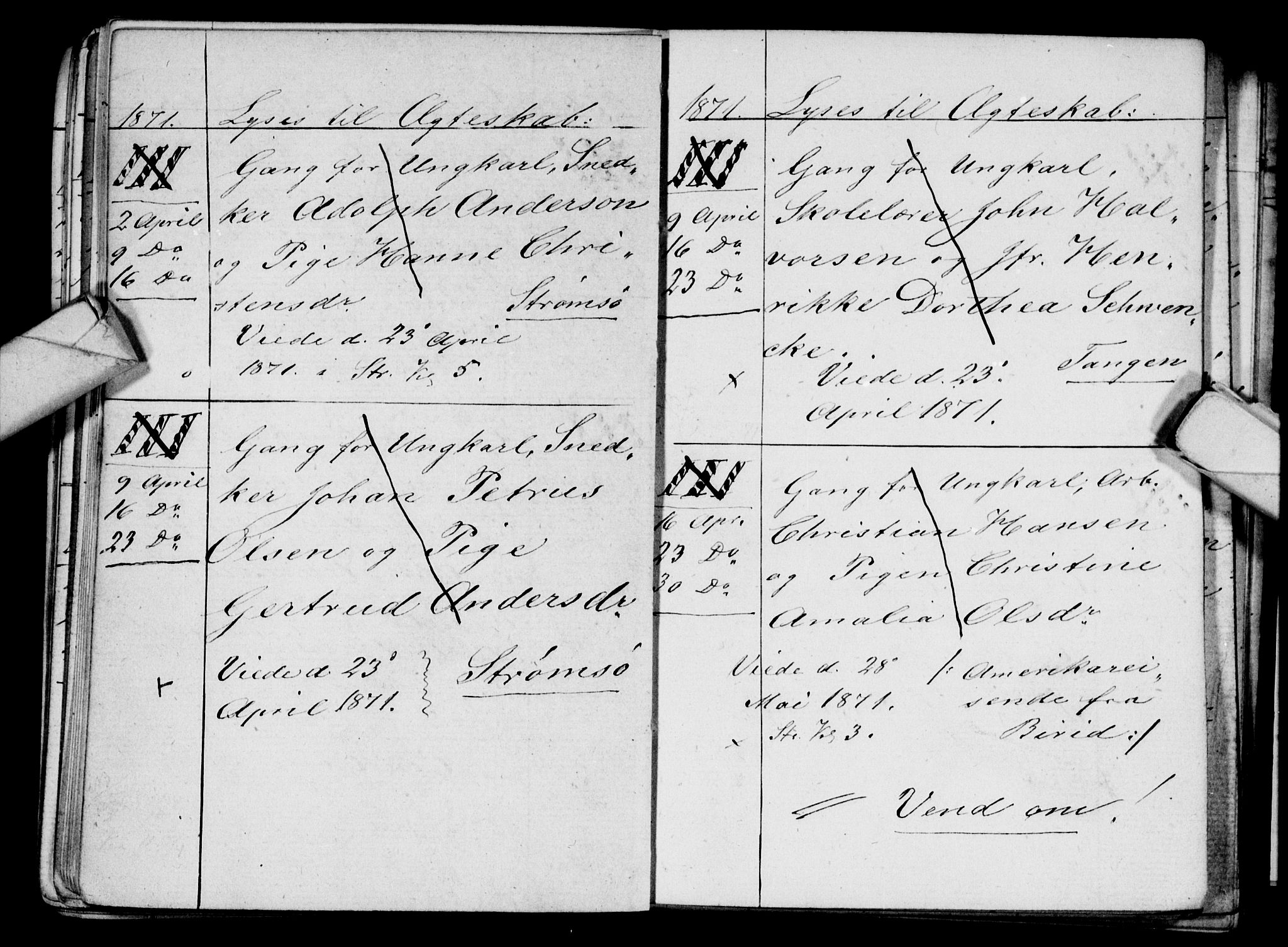 Strømsø kirkebøker, AV/SAKO-A-246/H/Ha/L0003: Banns register no. 3, 1866-1874