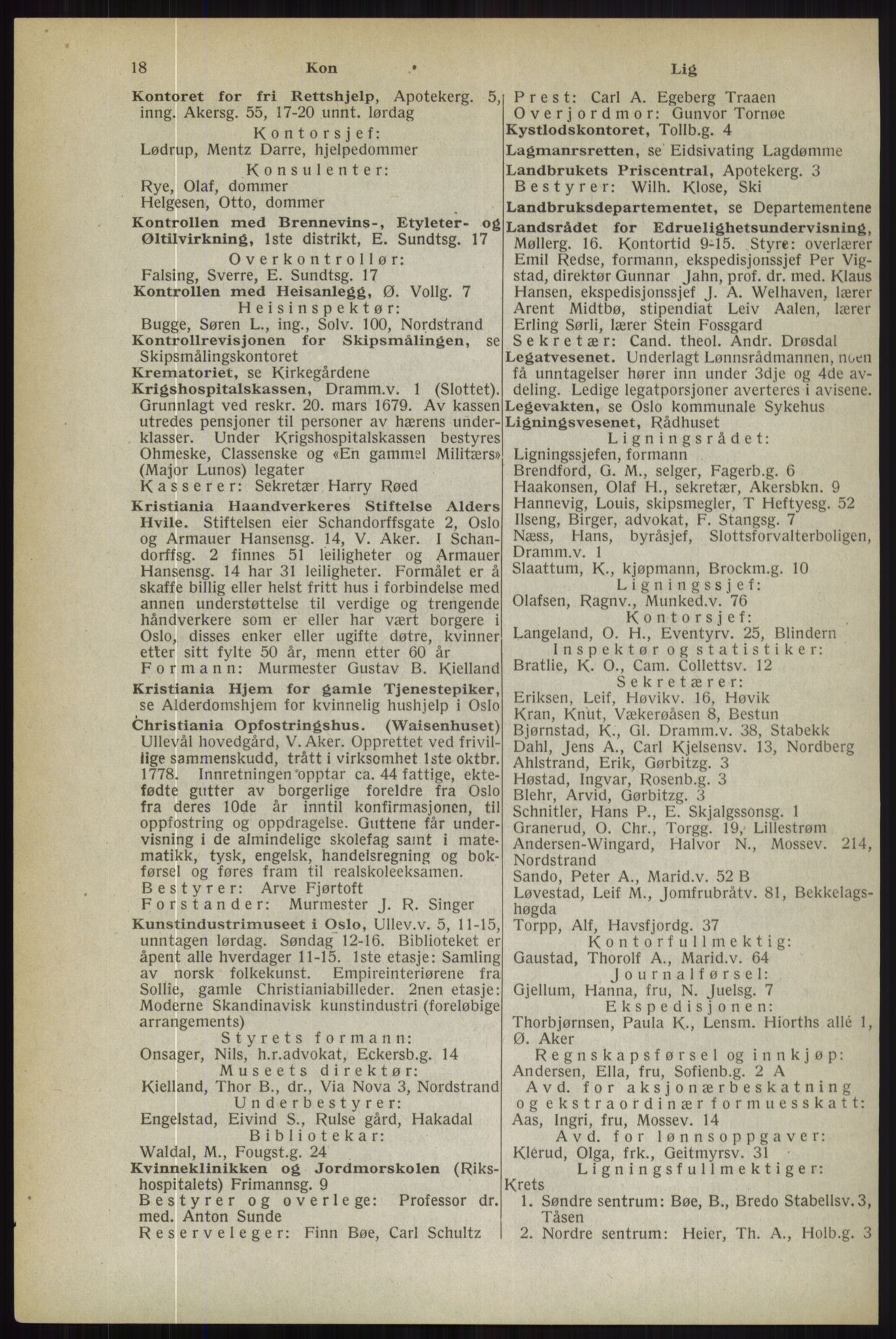 Kristiania/Oslo adressebok, PUBL/-, 1944, p. 18