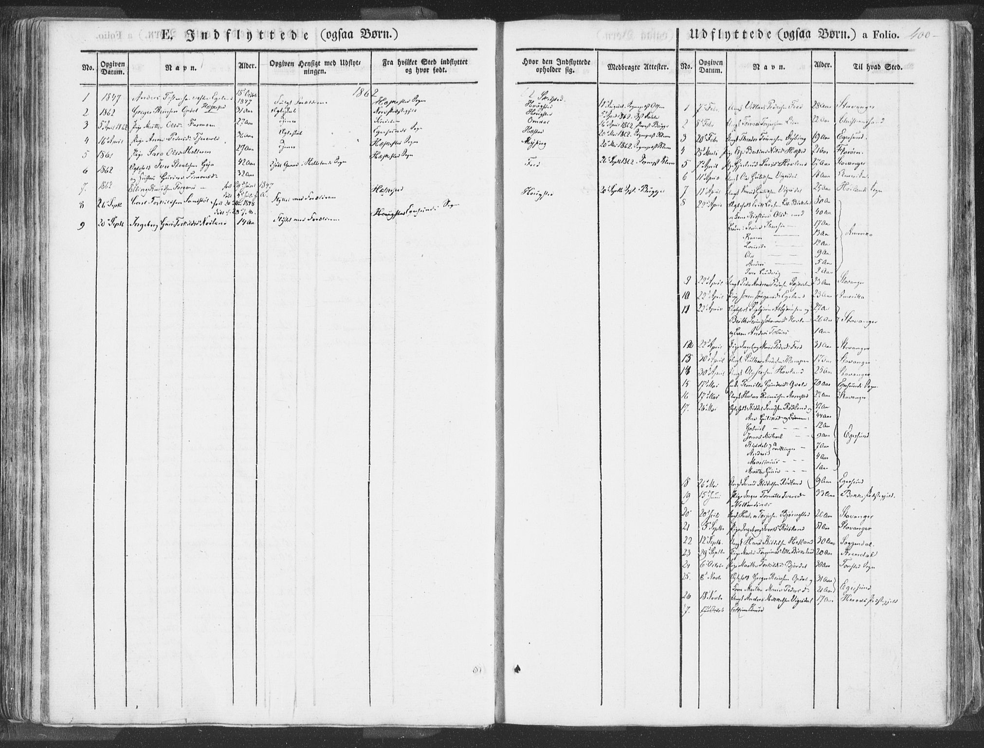 Helleland sokneprestkontor, SAST/A-101810: Parish register (official) no. A 6.2, 1834-1863, p. 400