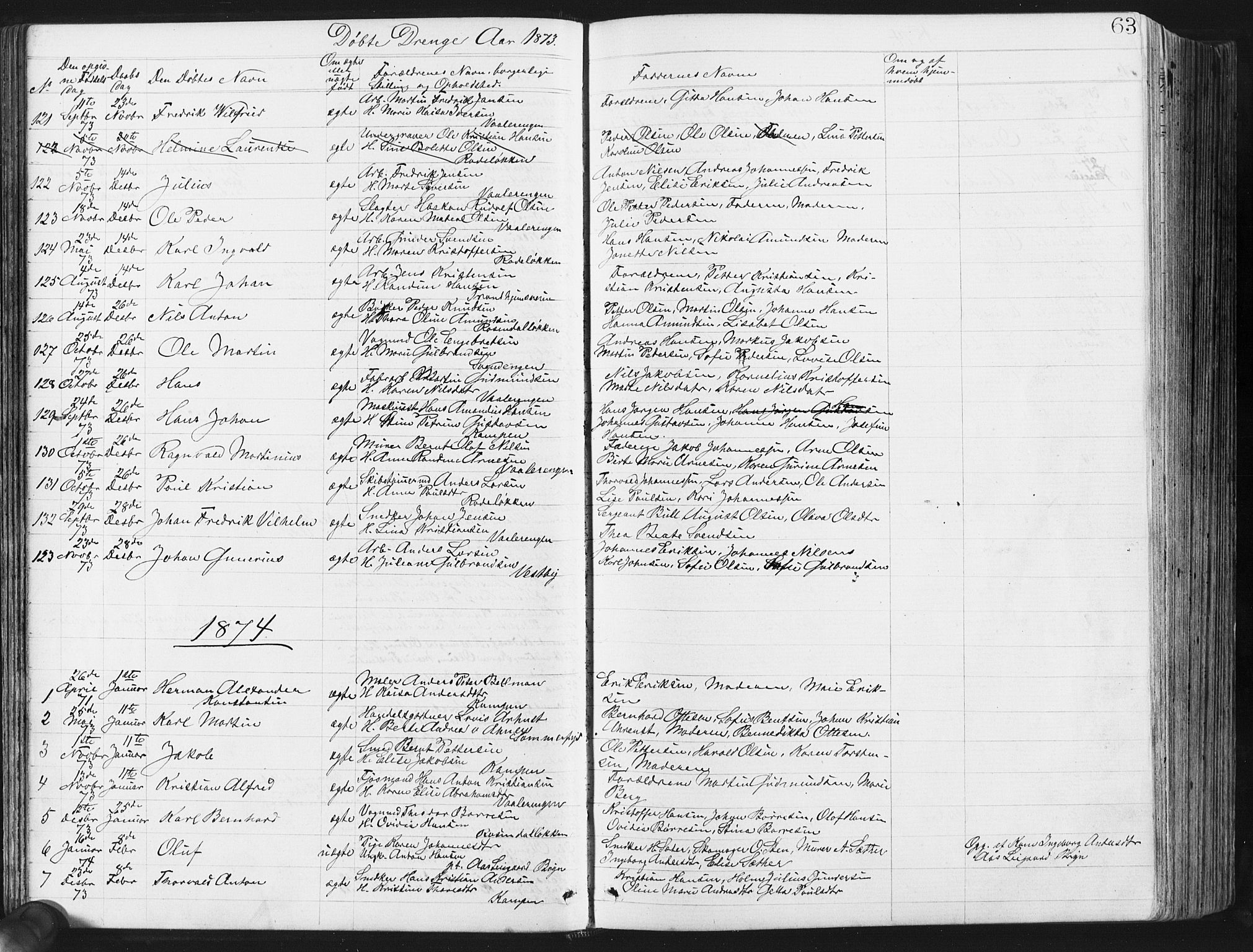 Østre Aker prestekontor Kirkebøker, SAO/A-10840/G/Ga/L0003: Parish register (copy) no. I 3, 1868-1913, p. 63