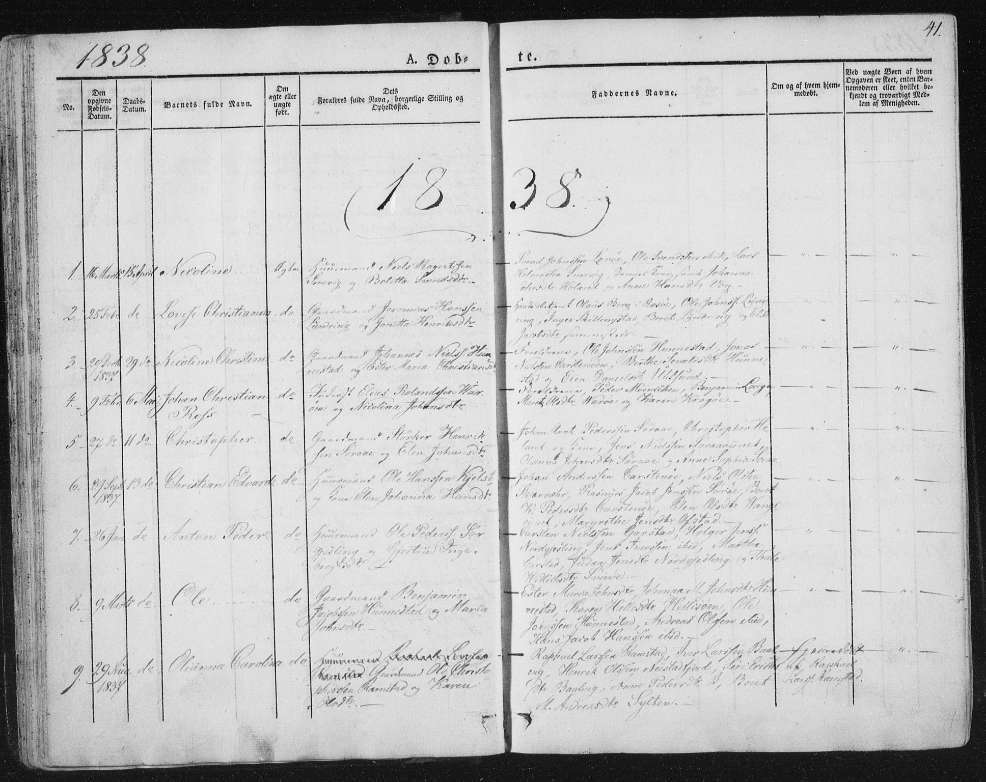 Ministerialprotokoller, klokkerbøker og fødselsregistre - Nord-Trøndelag, SAT/A-1458/784/L0669: Parish register (official) no. 784A04, 1829-1859, p. 41
