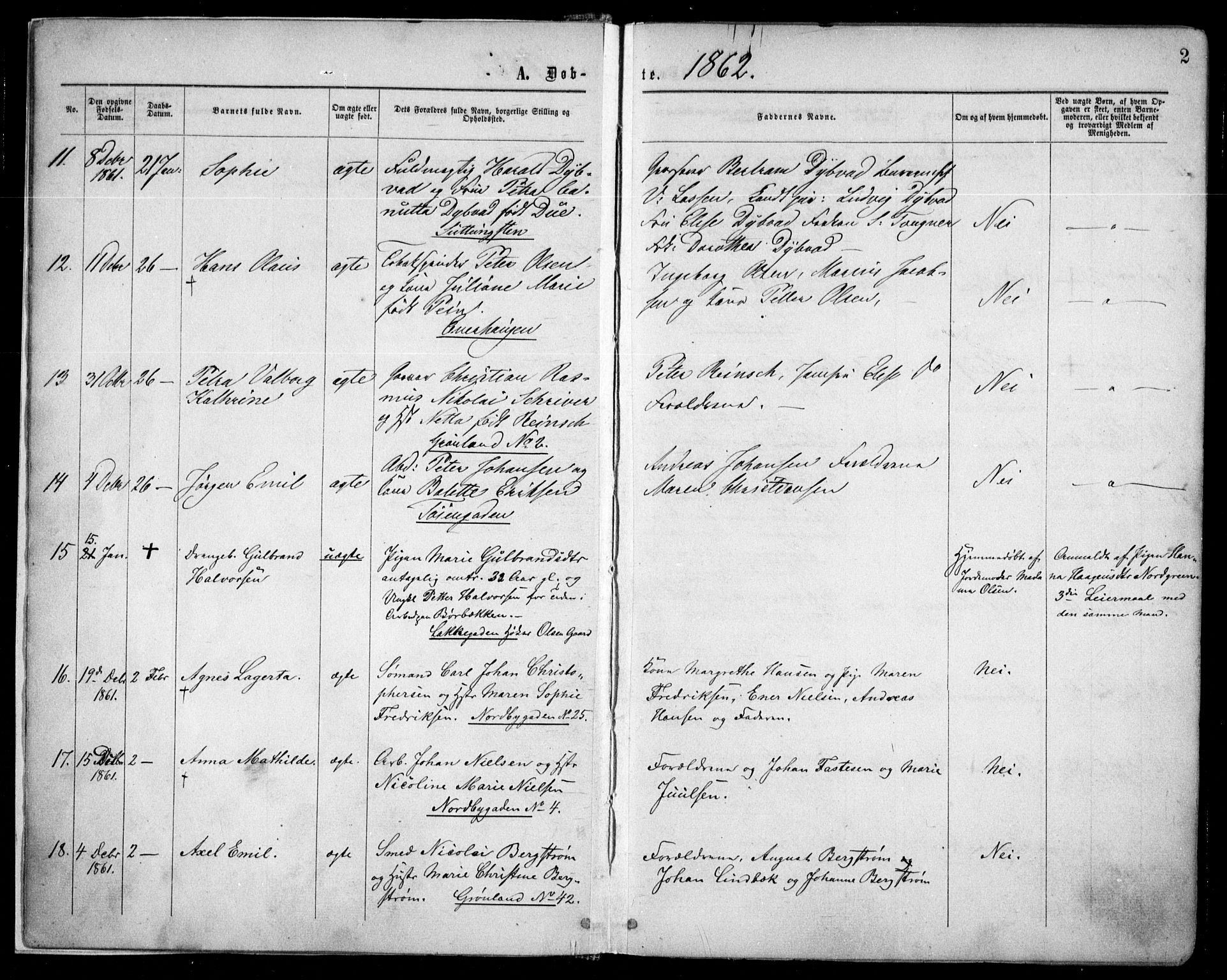 Grønland prestekontor Kirkebøker, AV/SAO-A-10848/F/Fa/L0002: Parish register (official) no. 2, 1862-1868, p. 2