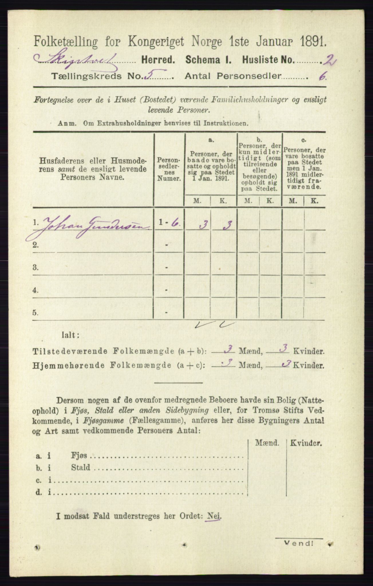 RA, 1891 census for 0127 Skiptvet, 1891, p. 2576