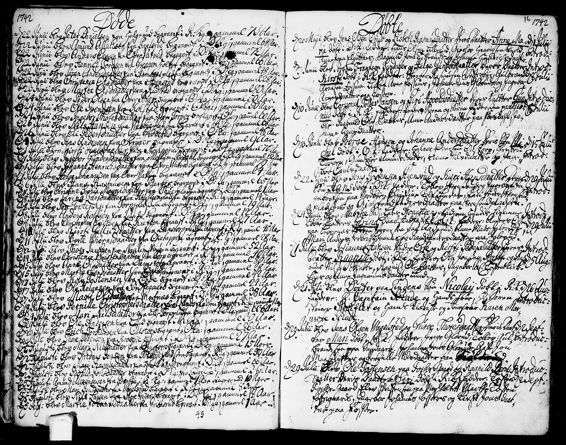 Rakkestad prestekontor Kirkebøker, AV/SAO-A-2008/F/Fa/L0002: Parish register (official) no. I 2, 1741-1751, p. 16