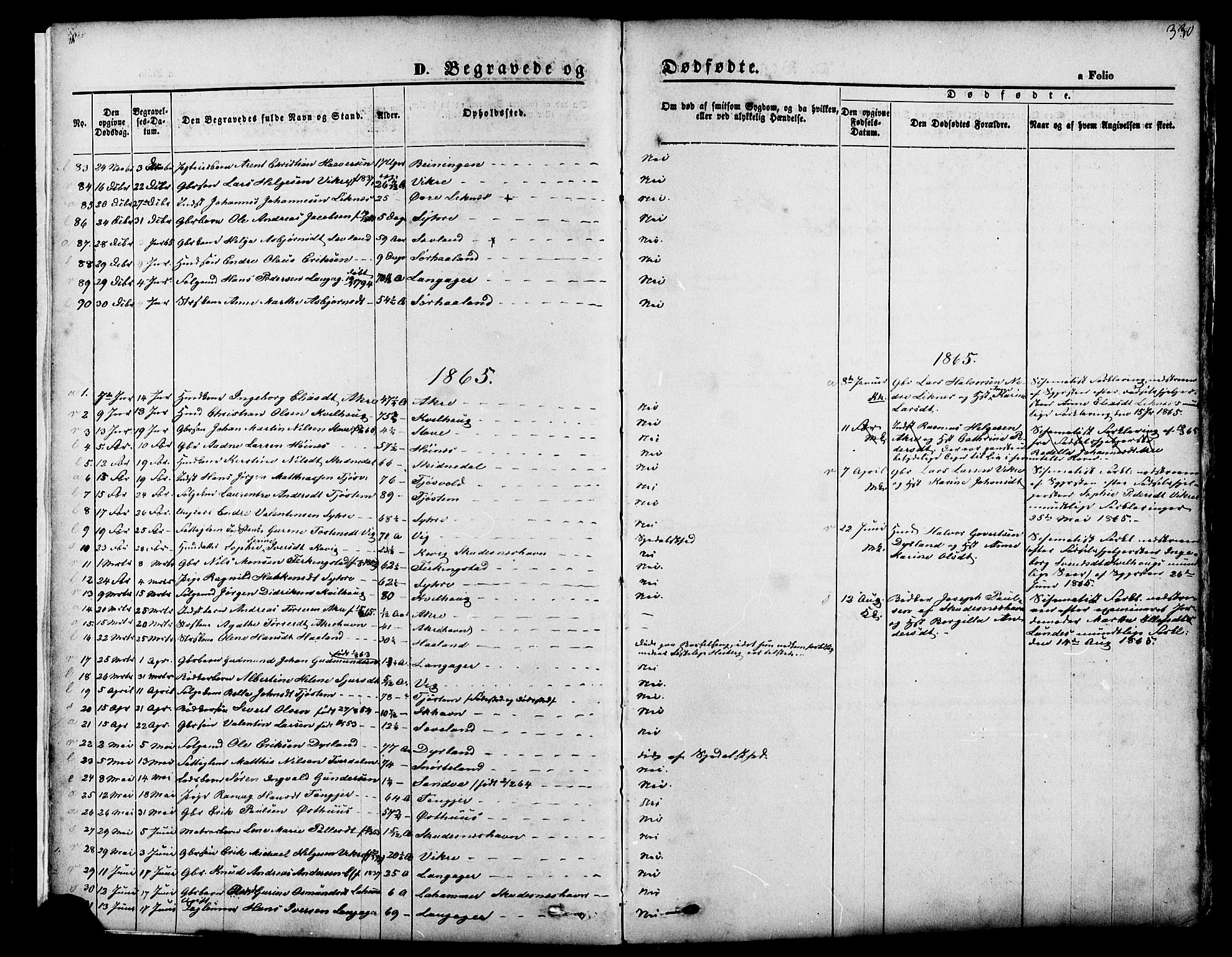 Skudenes sokneprestkontor, SAST/A -101849/H/Ha/Haa/L0006: Parish register (official) no. A 4, 1864-1881, p. 330