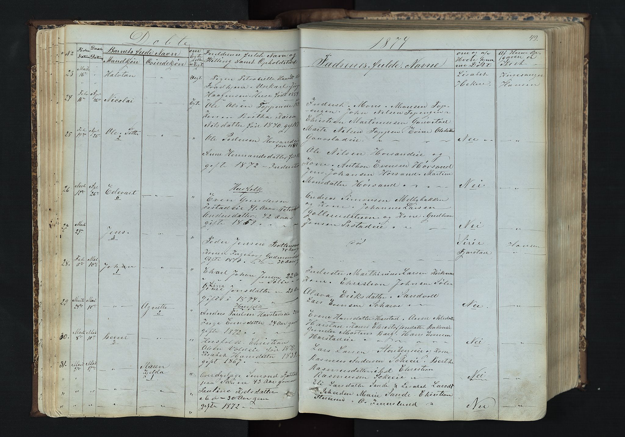 Romedal prestekontor, SAH/PREST-004/L/L0011: Parish register (copy) no. 11, 1867-1895, p. 49