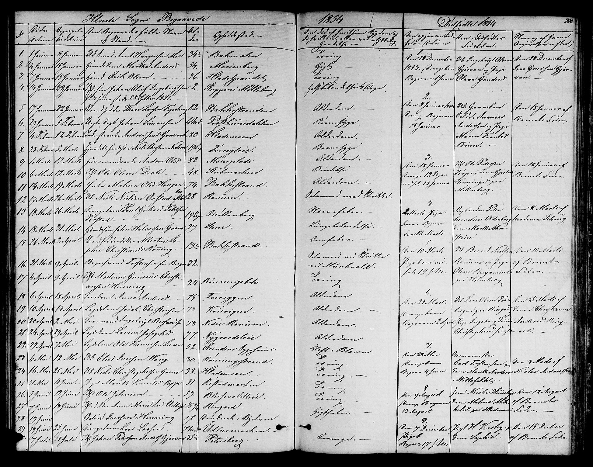 Ministerialprotokoller, klokkerbøker og fødselsregistre - Sør-Trøndelag, AV/SAT-A-1456/606/L0310: Parish register (copy) no. 606C06, 1850-1859, p. 200