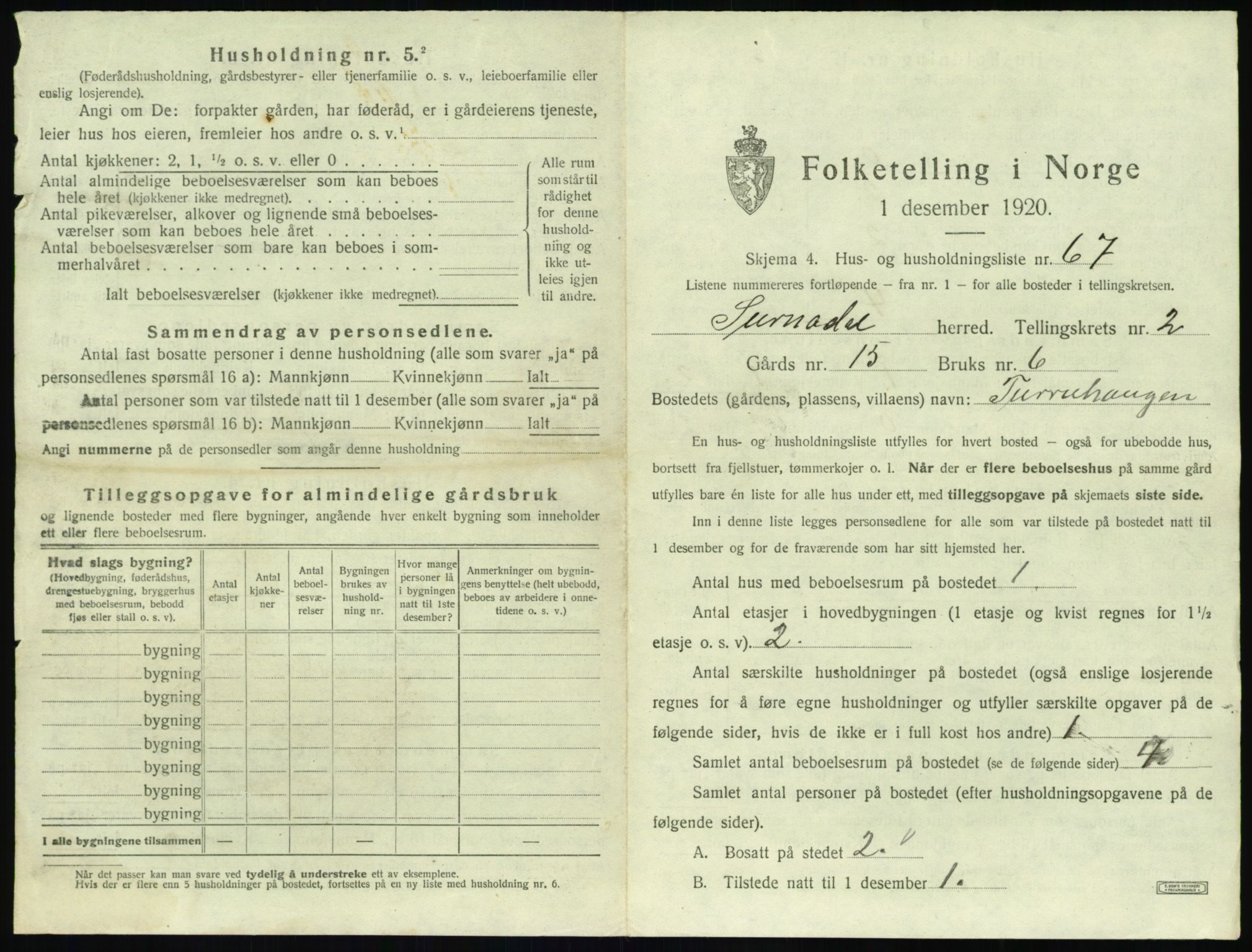 SAT, 1920 census for Surnadal, 1920, p. 293