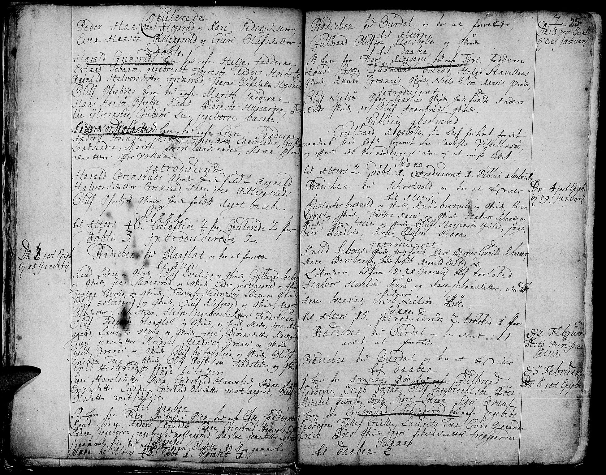 Aurdal prestekontor, SAH/PREST-126/H/Ha/Haa/L0001: Parish register (official) no. 1-3, 1692-1730, p. 25