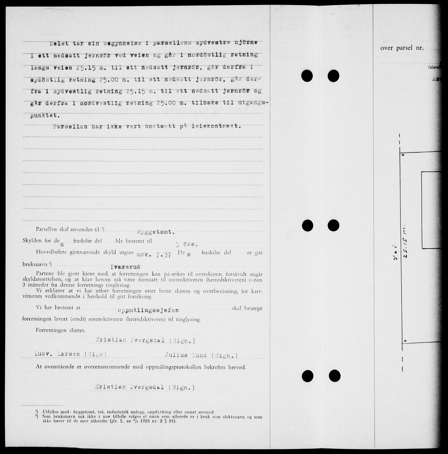 Onsøy sorenskriveri, SAO/A-10474/G/Ga/Gab/L0015: Mortgage book no. II A-15, 1945-1946, Diary no: : 1503/1945