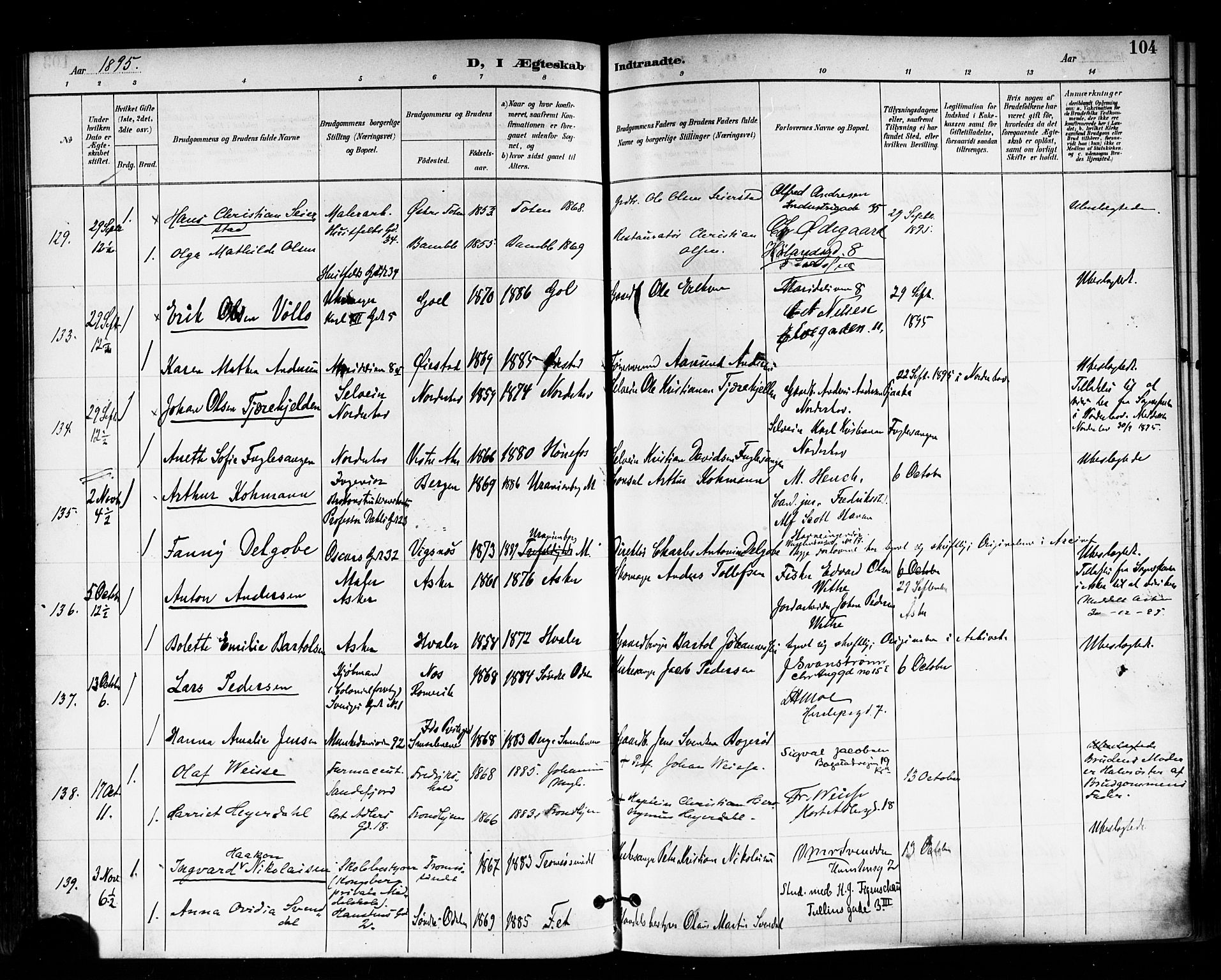 Trefoldighet prestekontor Kirkebøker, SAO/A-10882/F/Fc/L0004: Parish register (official) no. III 4, 1891-1900, p. 104