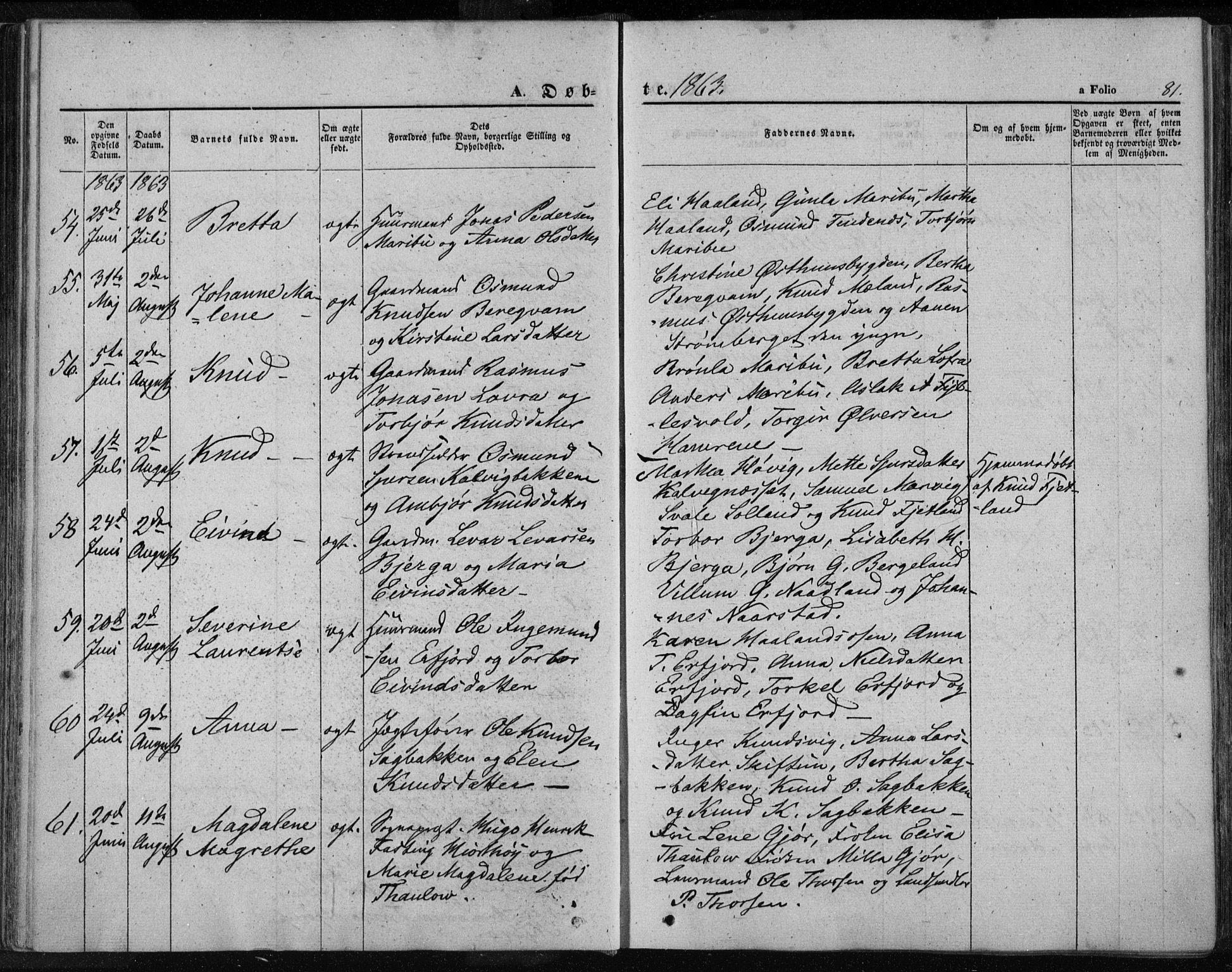 Jelsa sokneprestkontor, AV/SAST-A-101842/01/IV: Parish register (official) no. A 7, 1854-1866, p. 81