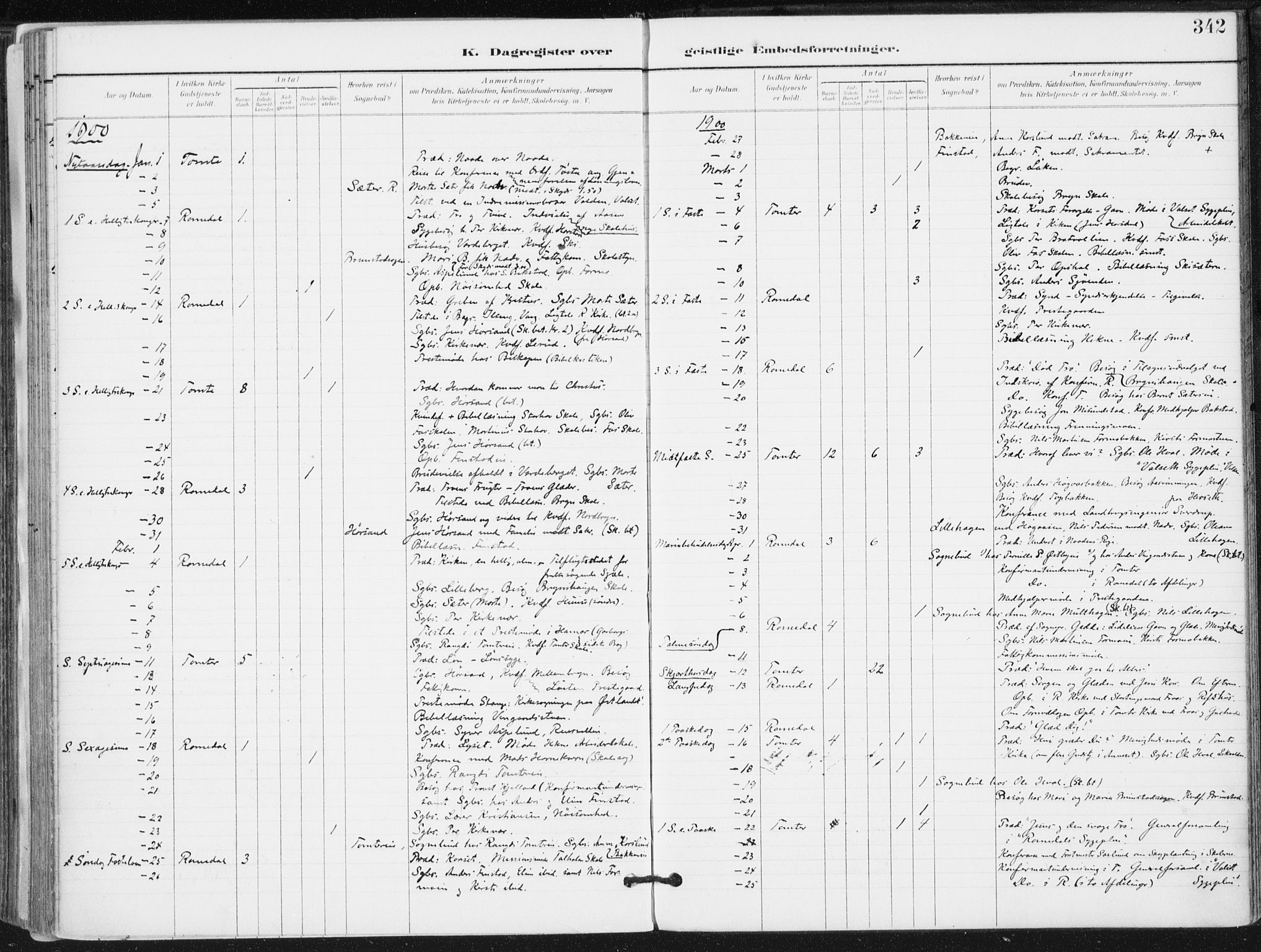 Romedal prestekontor, SAH/PREST-004/K/L0011: Parish register (official) no. 11, 1896-1912, p. 342