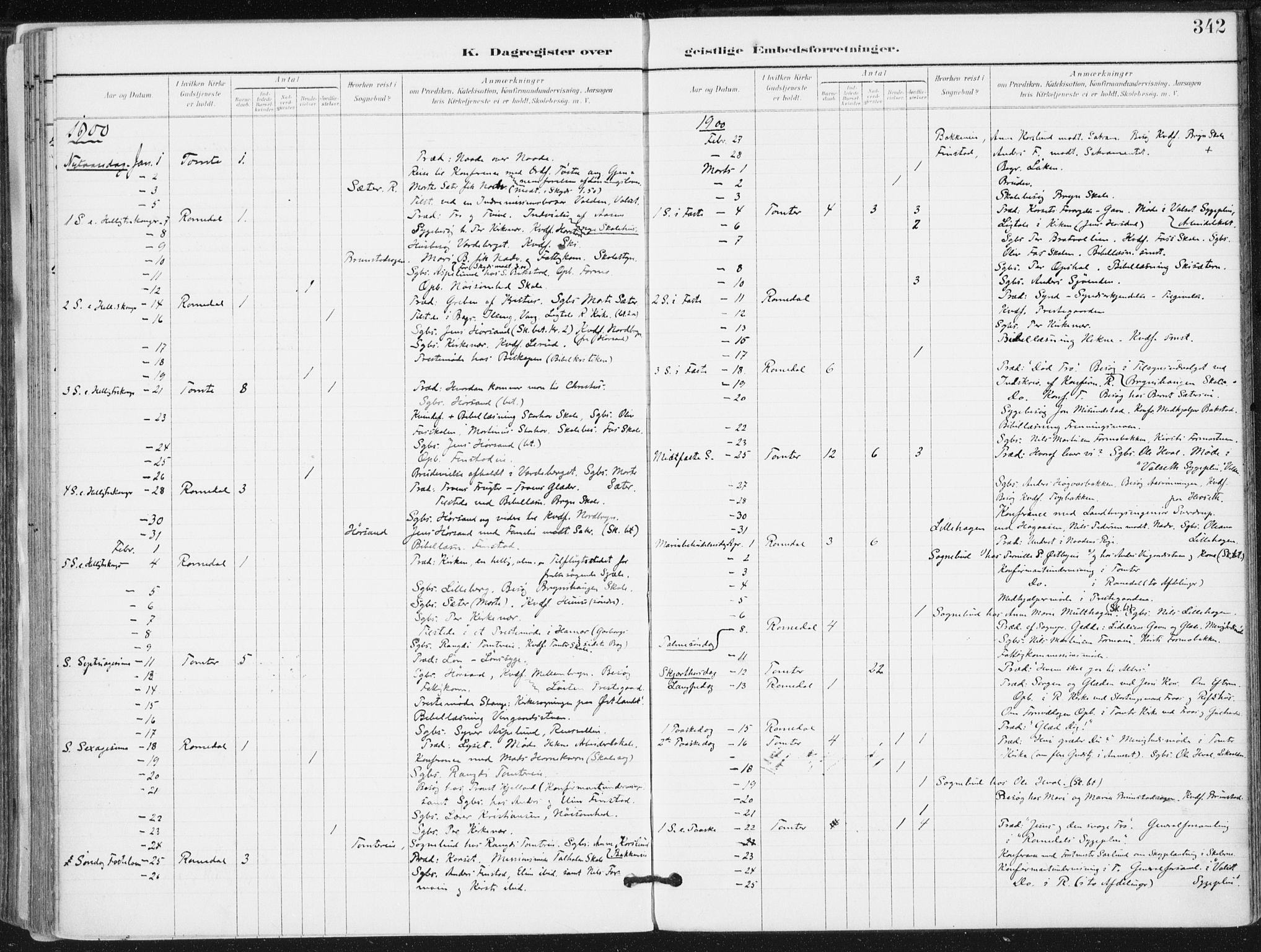 Romedal prestekontor, AV/SAH-PREST-004/K/L0011: Parish register (official) no. 11, 1896-1912, p. 342