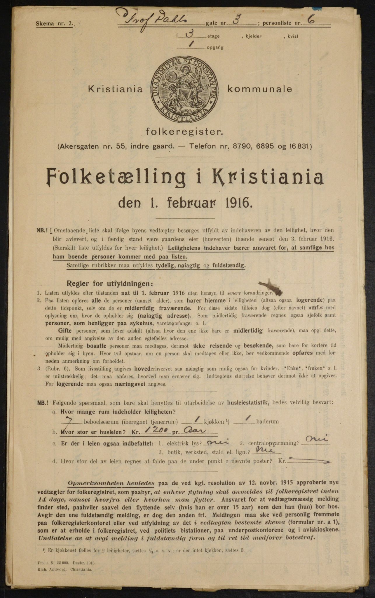 OBA, Municipal Census 1916 for Kristiania, 1916, p. 83628