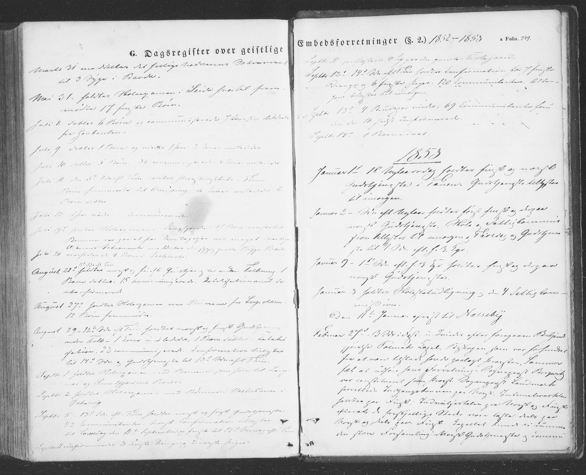 Tana sokneprestkontor, SATØ/S-1334/H/Ha/L0001kirke: Parish register (official) no. 1, 1846-1861, p. 349
